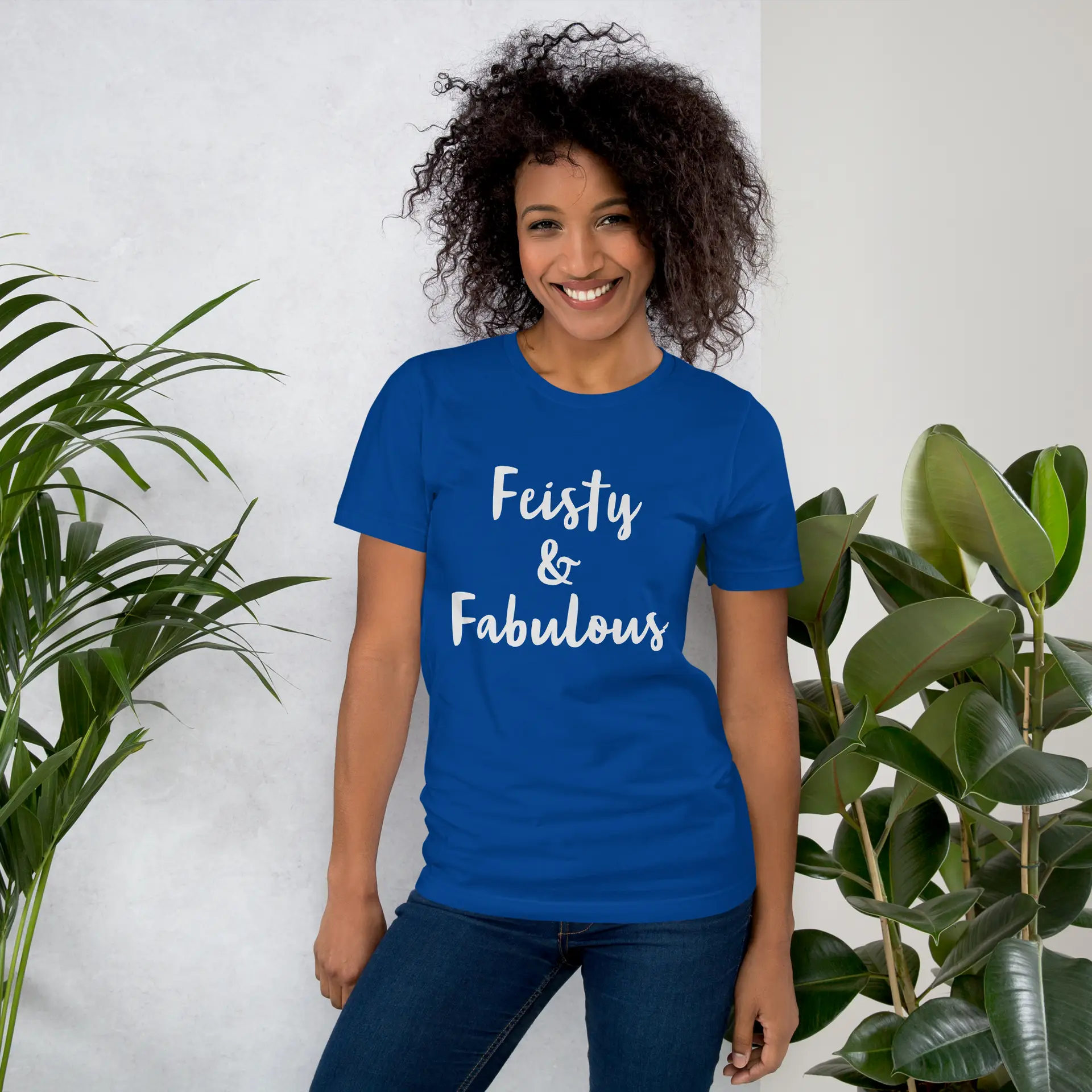 Feisty & Fabulous staple t-shirt true-royal-front-68390ab493984