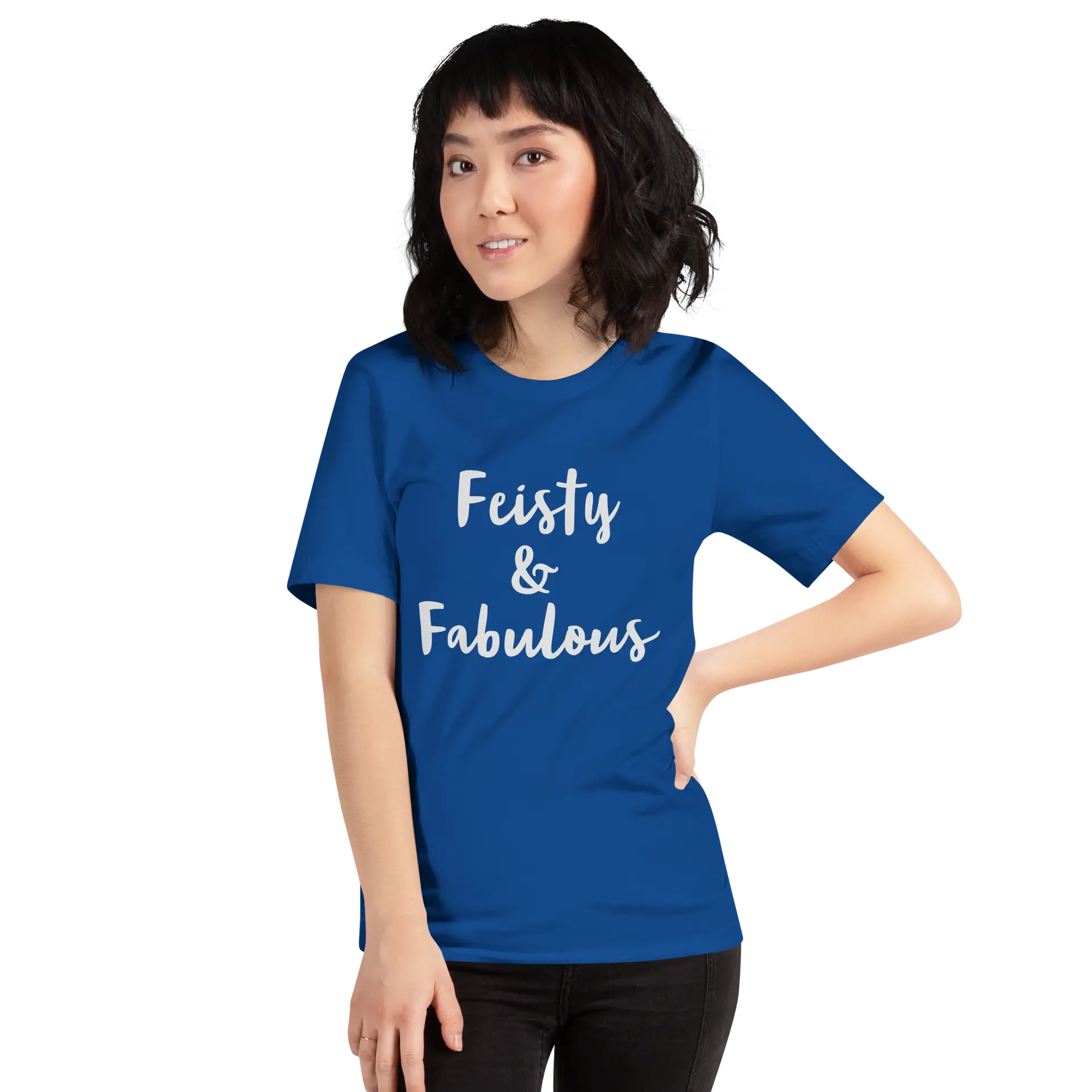 Feisty & Fabulous staple t-shirt true-royal-front-68390ab49dadc