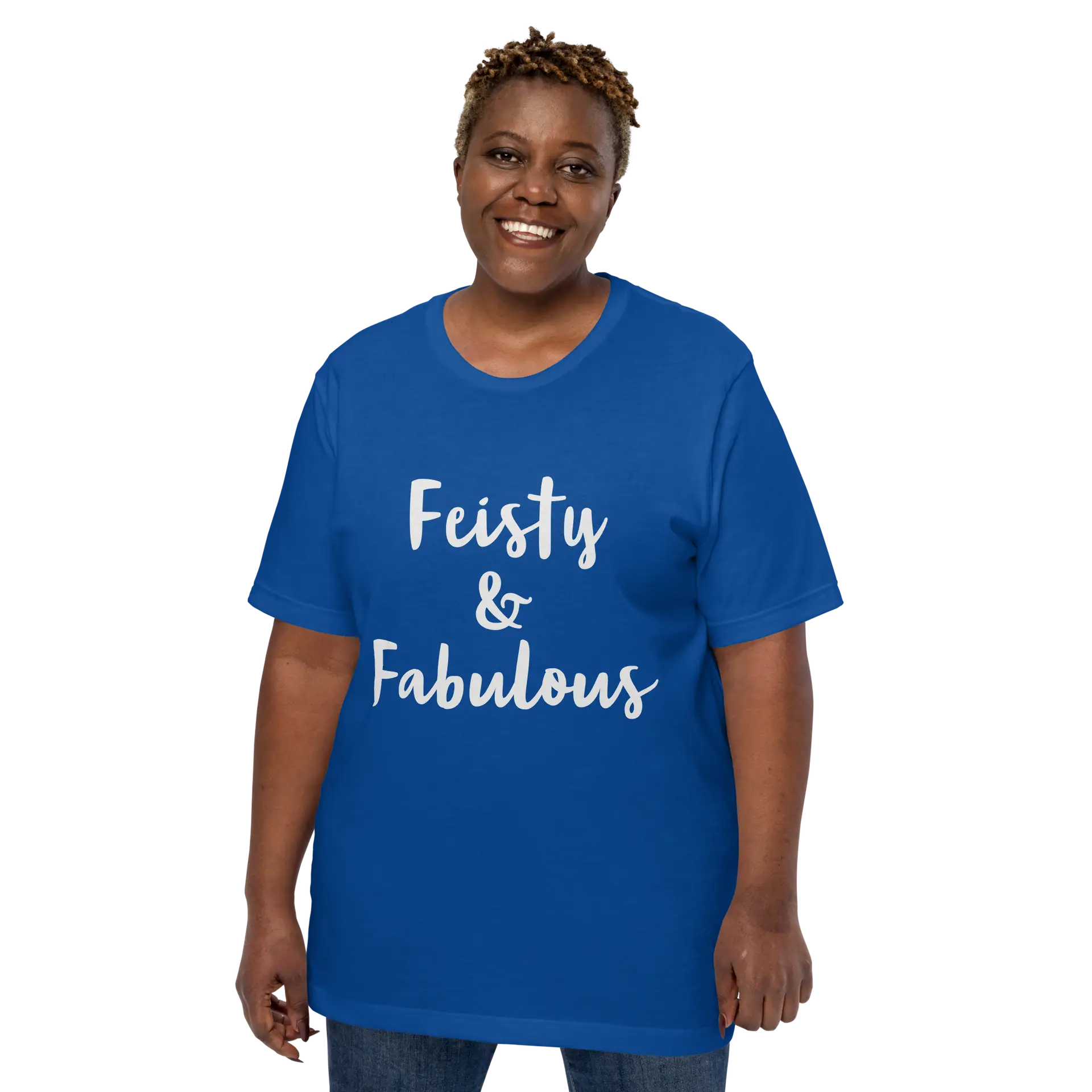 Feisty & Fabulous staple t-shirt true-royal-front-68390ab4b13a5