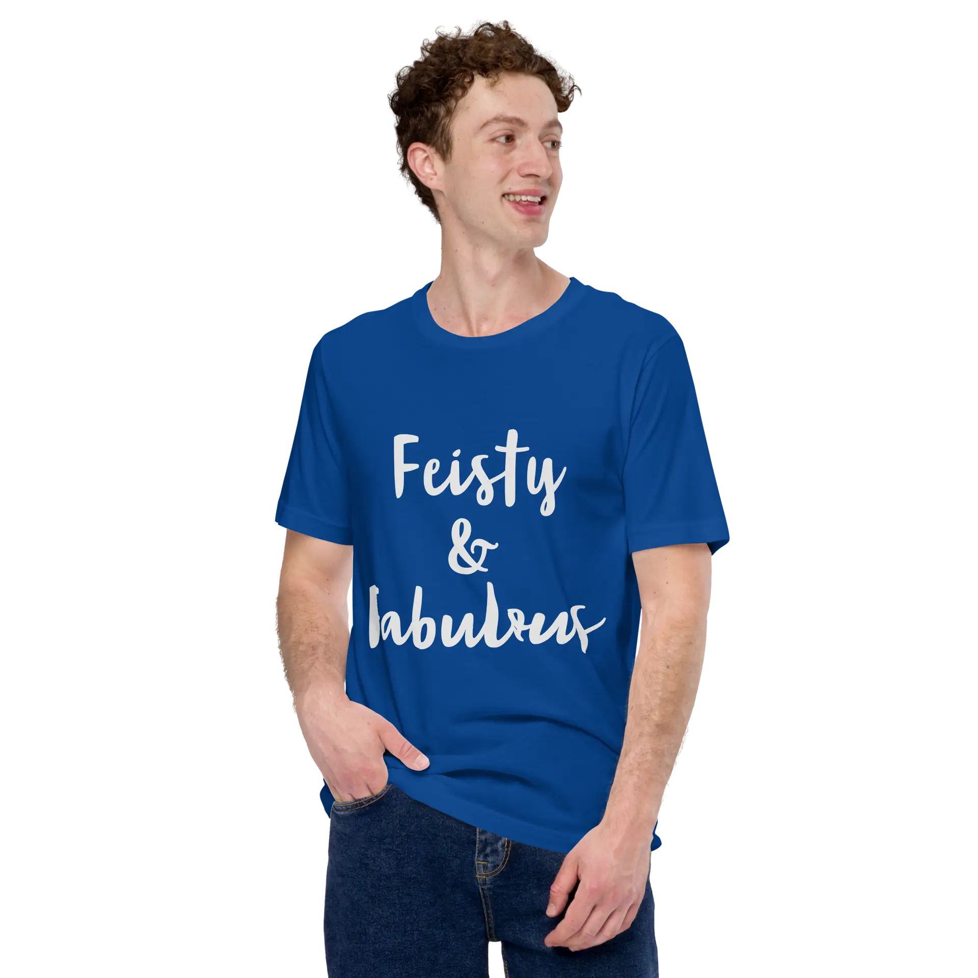 Feisty & Fabulous staple t-shirt true-royal-front-68390ab4bdd4a