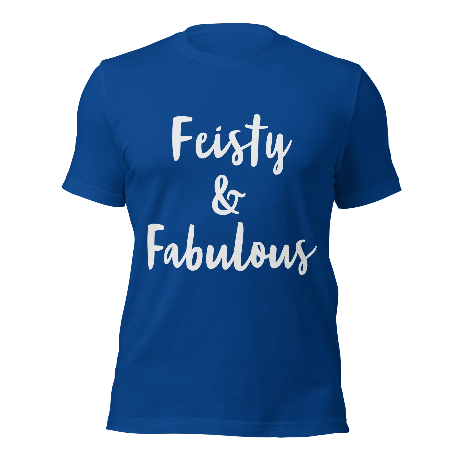 Feisty & Fabulous staple t-shirt true-royal-front-68390ab4c7945