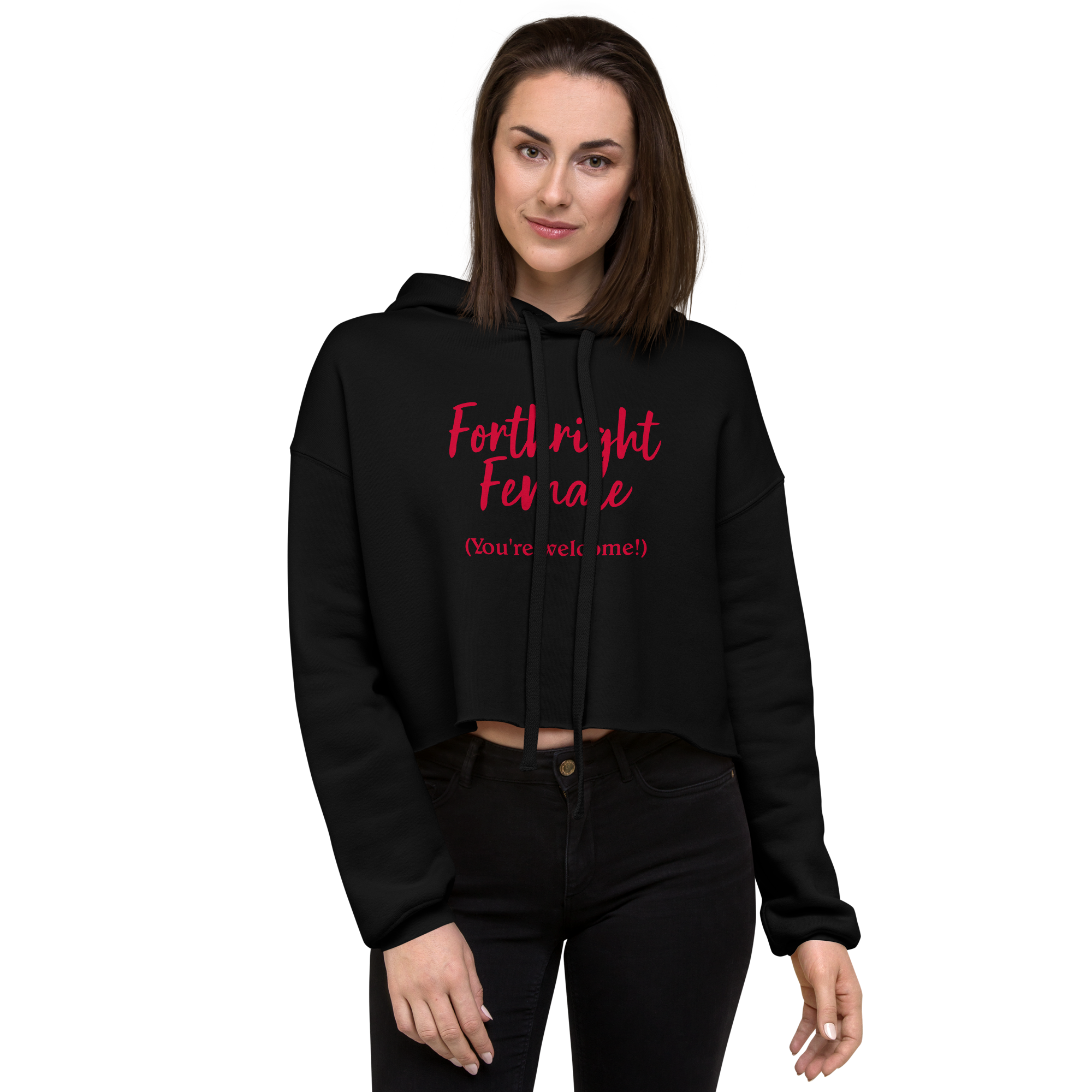 Forthright Female cropped hoodie black-front-6838d92a55f67