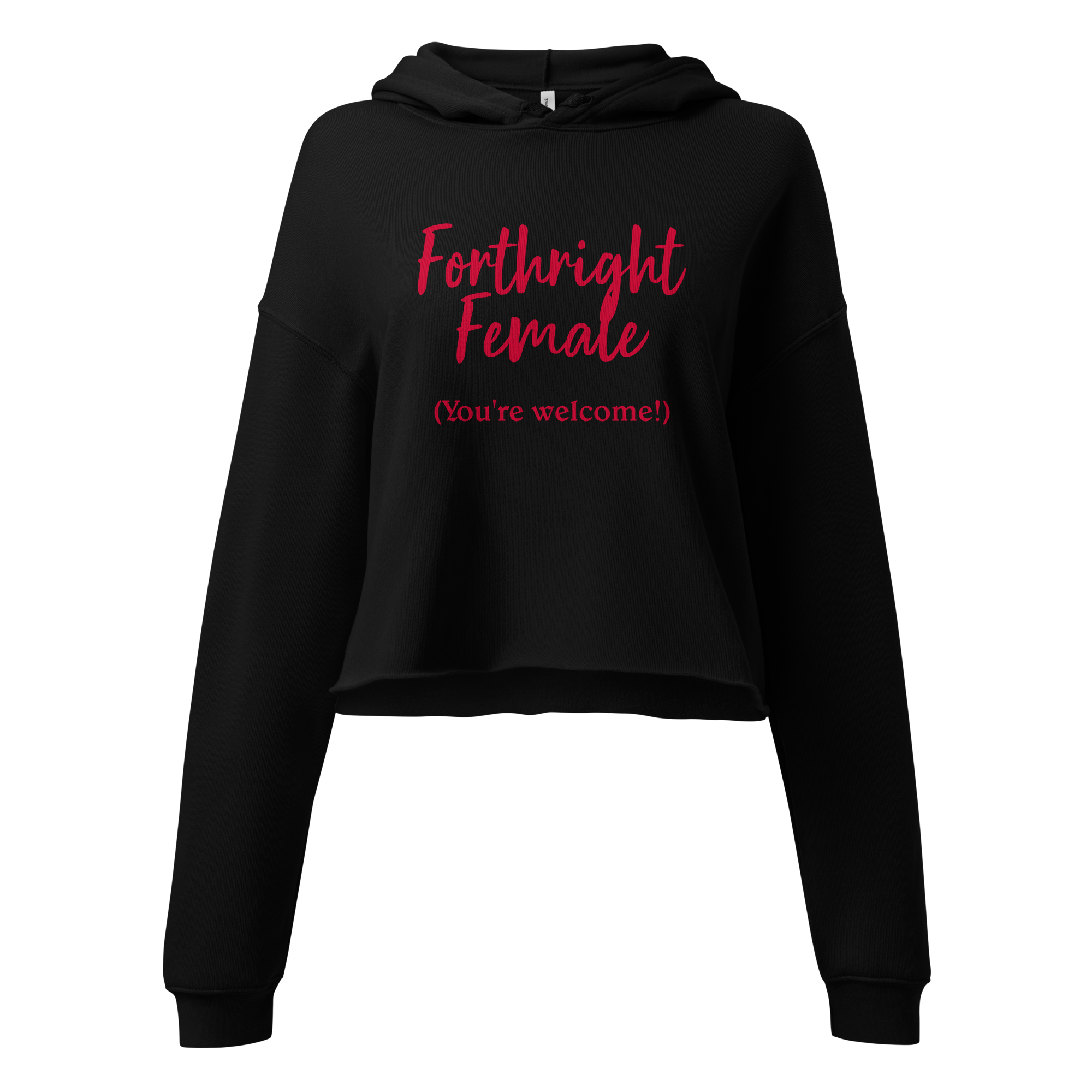 Forthright Female cropped hoodie black-front-6838d92a582f1