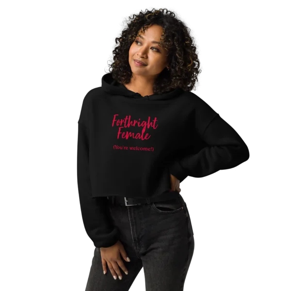 Forthright Female cropped hoodie black-front-6838d92a5871a