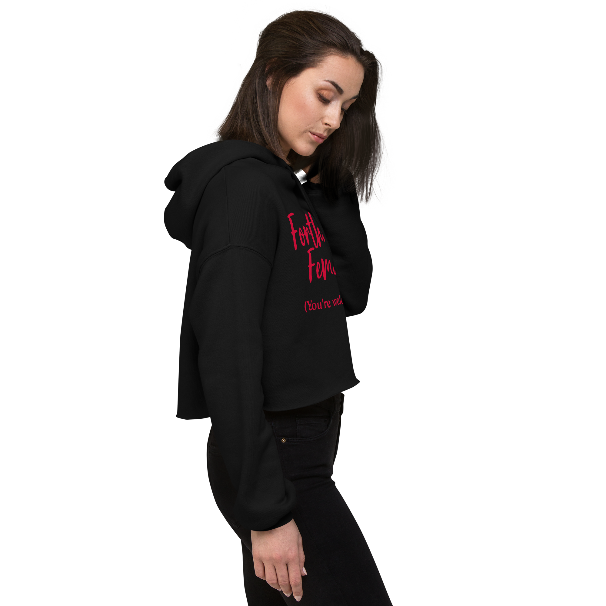 Forthright Female cropped hoodie black-right-front-6838d92a59353