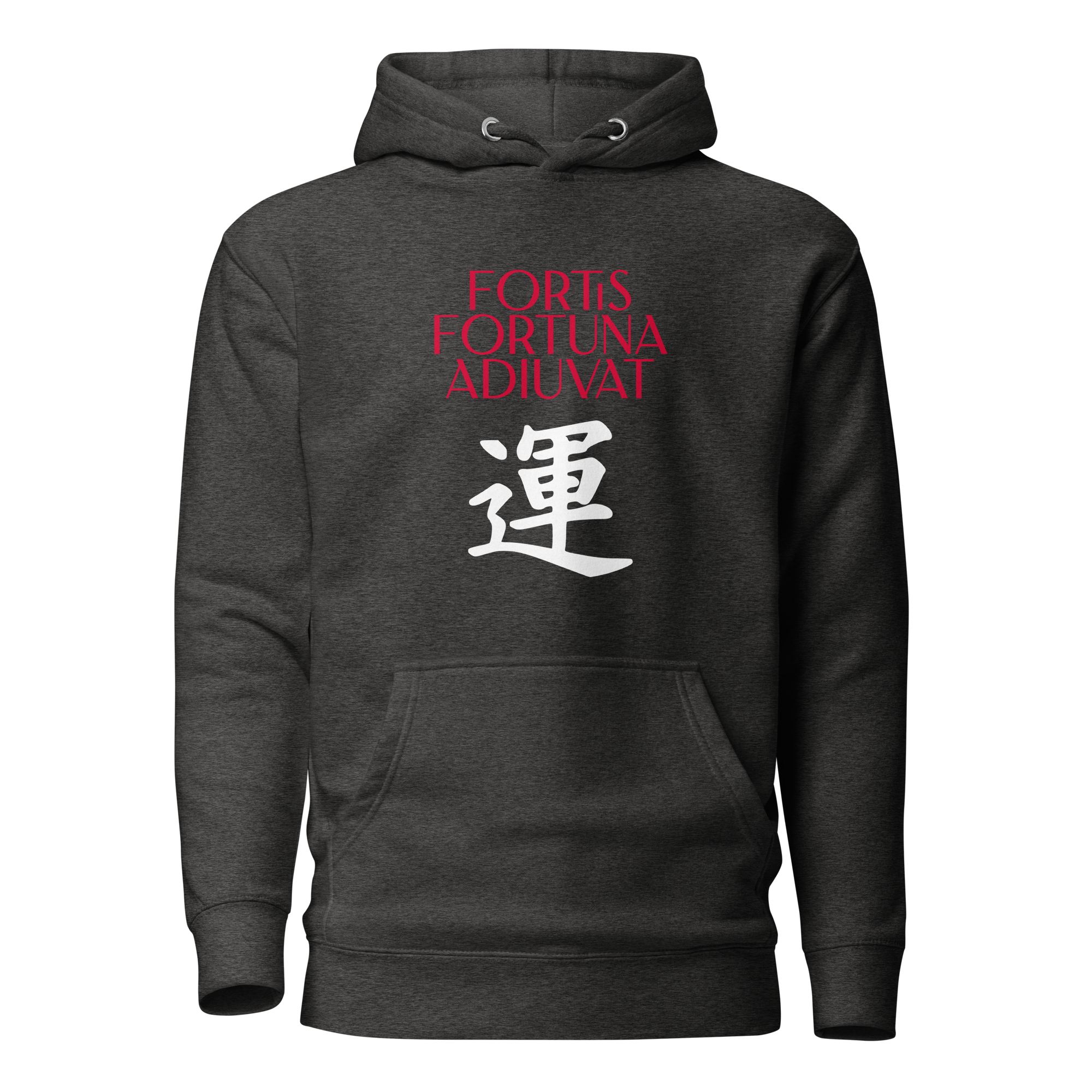 Fotis Fortuna Adiuvat hoodie-charcoal-heather-front-682e92ec0f104