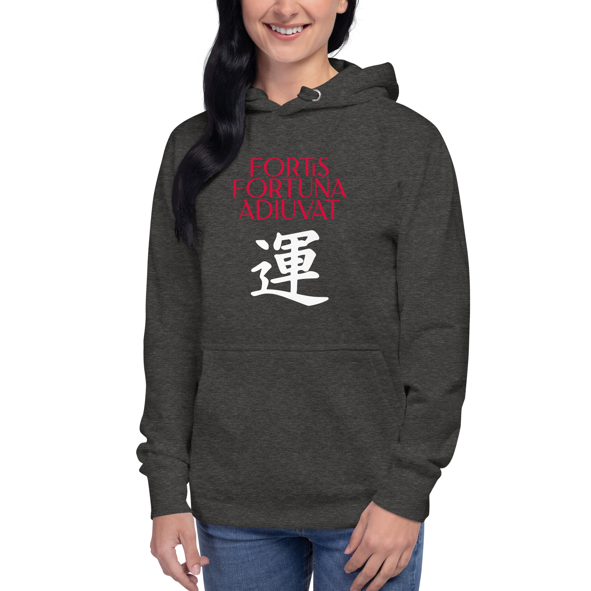 Fotis Fortuna Adiuvat hoodie-charcoal-heather-front-682e92ec11796