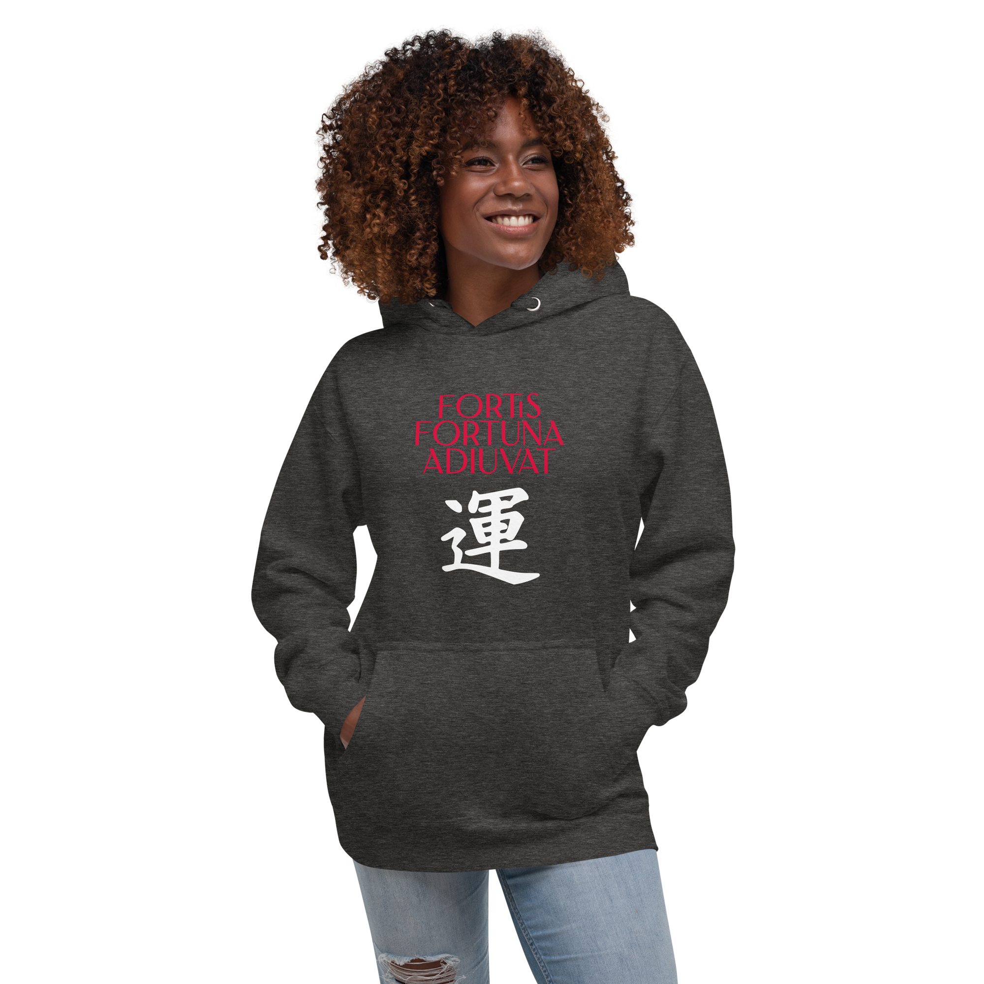 Fotis Fortuna Adiuvat hoodie-charcoal-heather-front-682e92ec13284