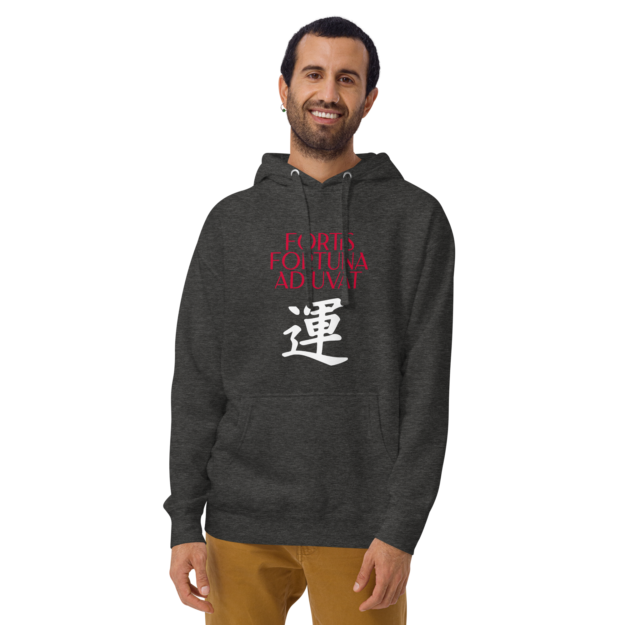Fotis Fortuna Adiuvat hoodie-charcoal-heather-front-682e92ec14981