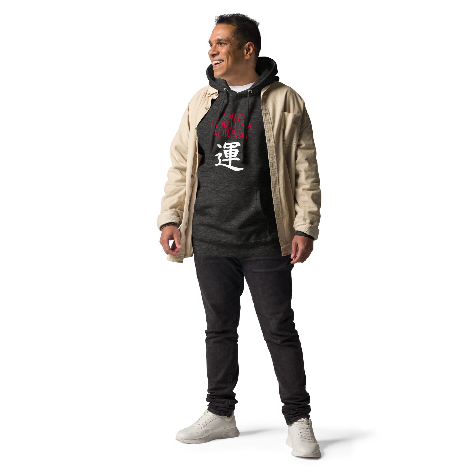 Fotis Fortuna Adiuvat hoodie-charcoal-heather-front-682e92ec15e8d