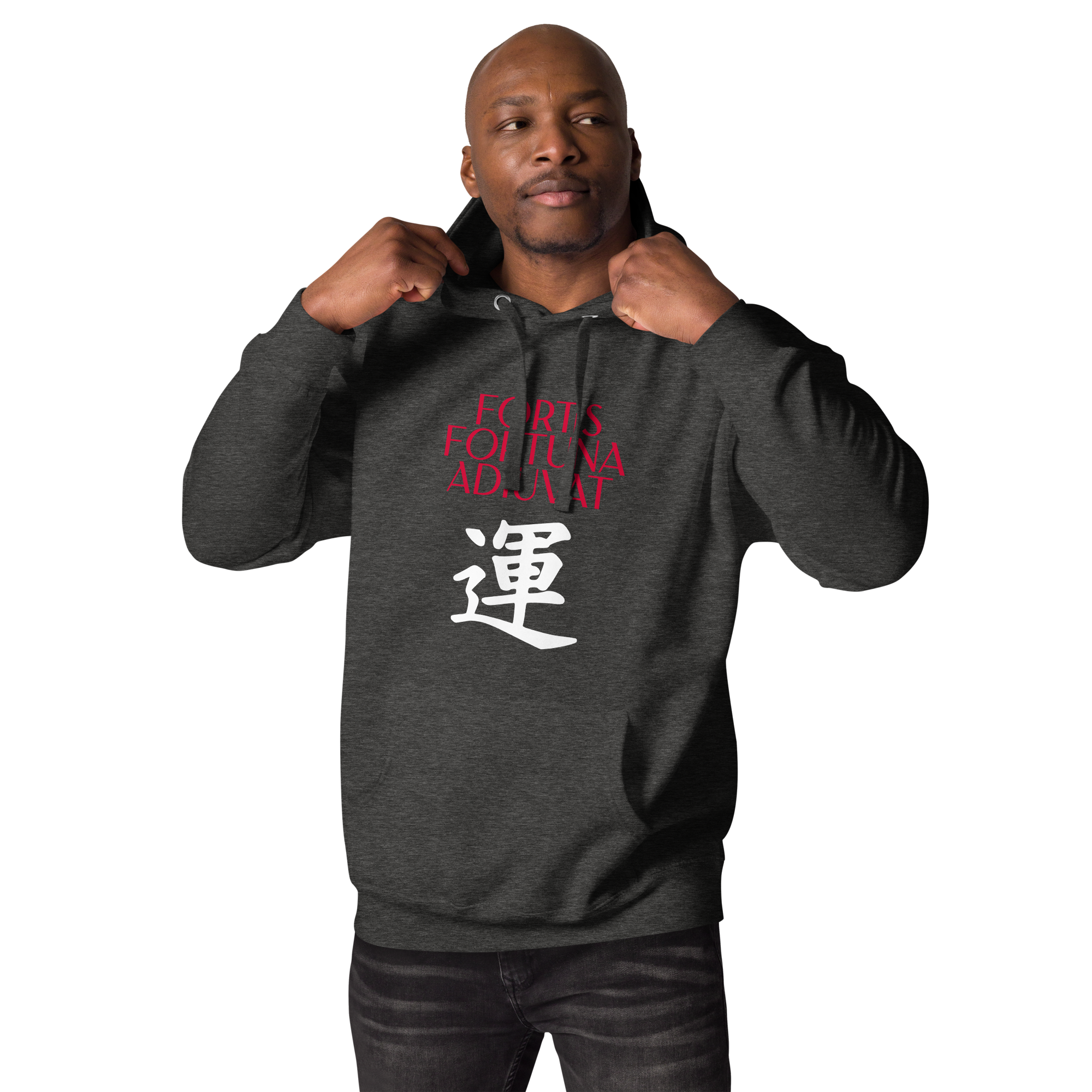 Fotis Fortuna Adiuvat hoodie-charcoal-heather-front-682e92ec175d1
