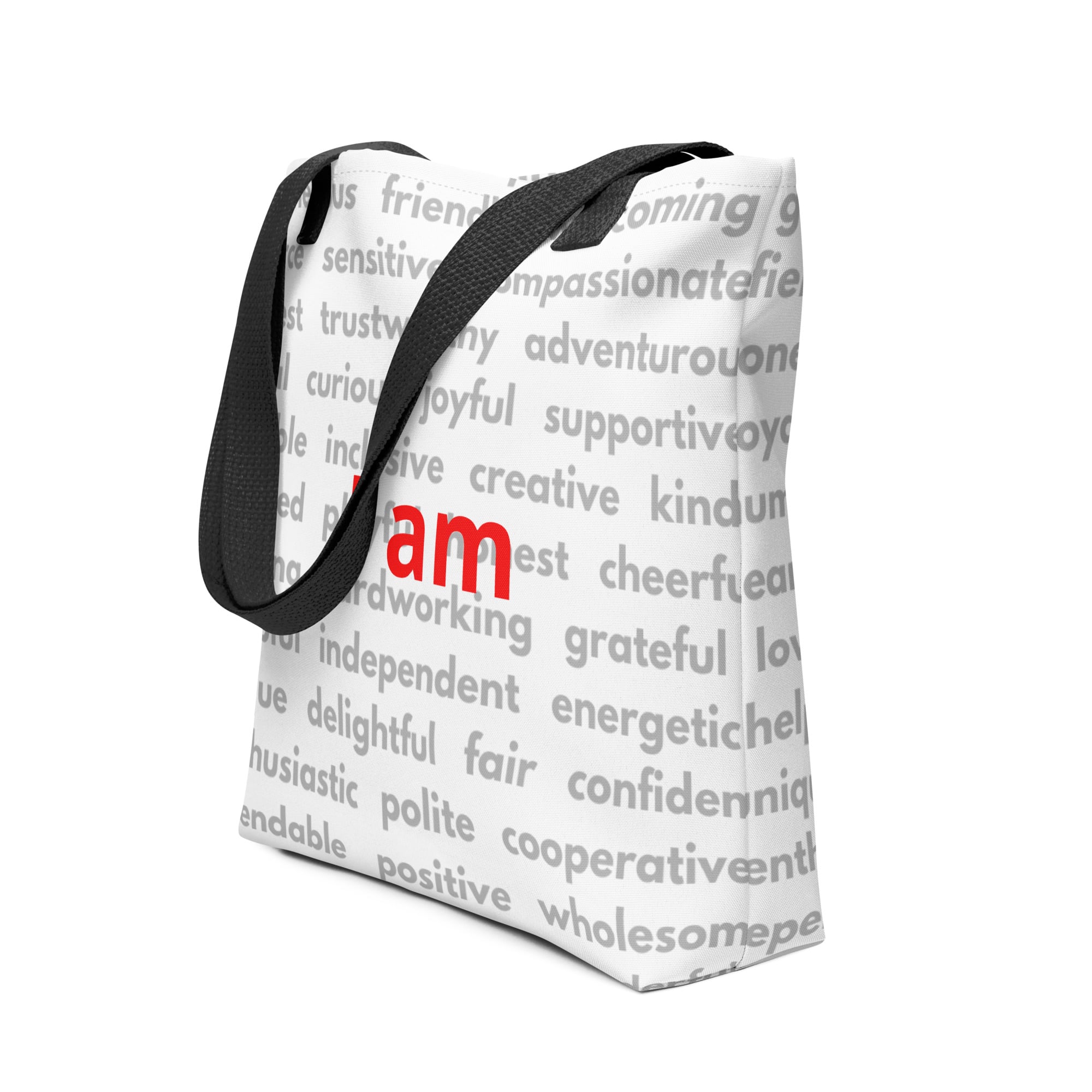 I am All-Over Print Tote bag