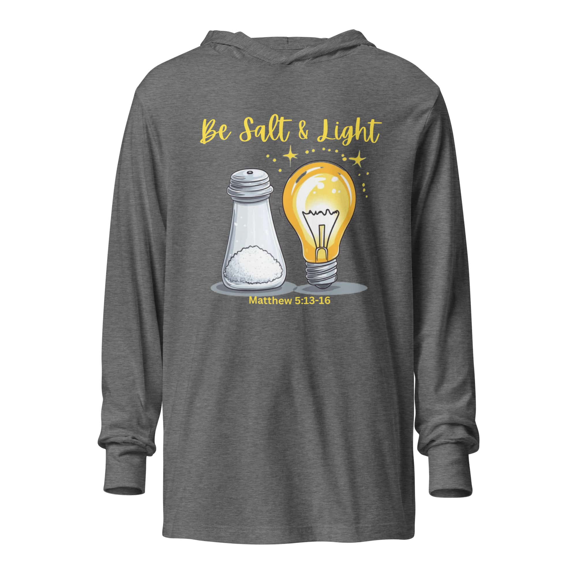 Matthew 5-13-16 Salt & Light Hooded long-sleeve tee