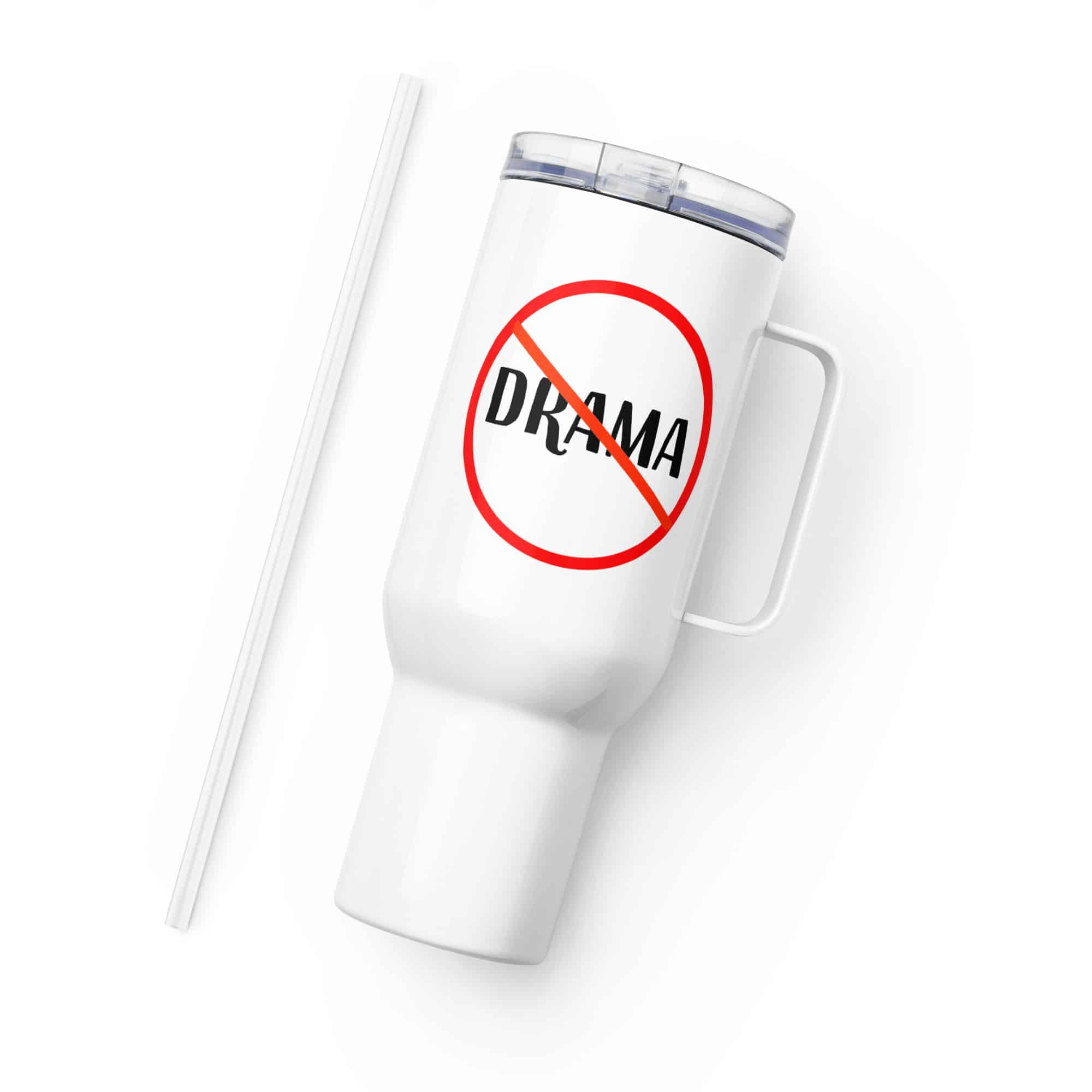No Drama Travel mug with a handle