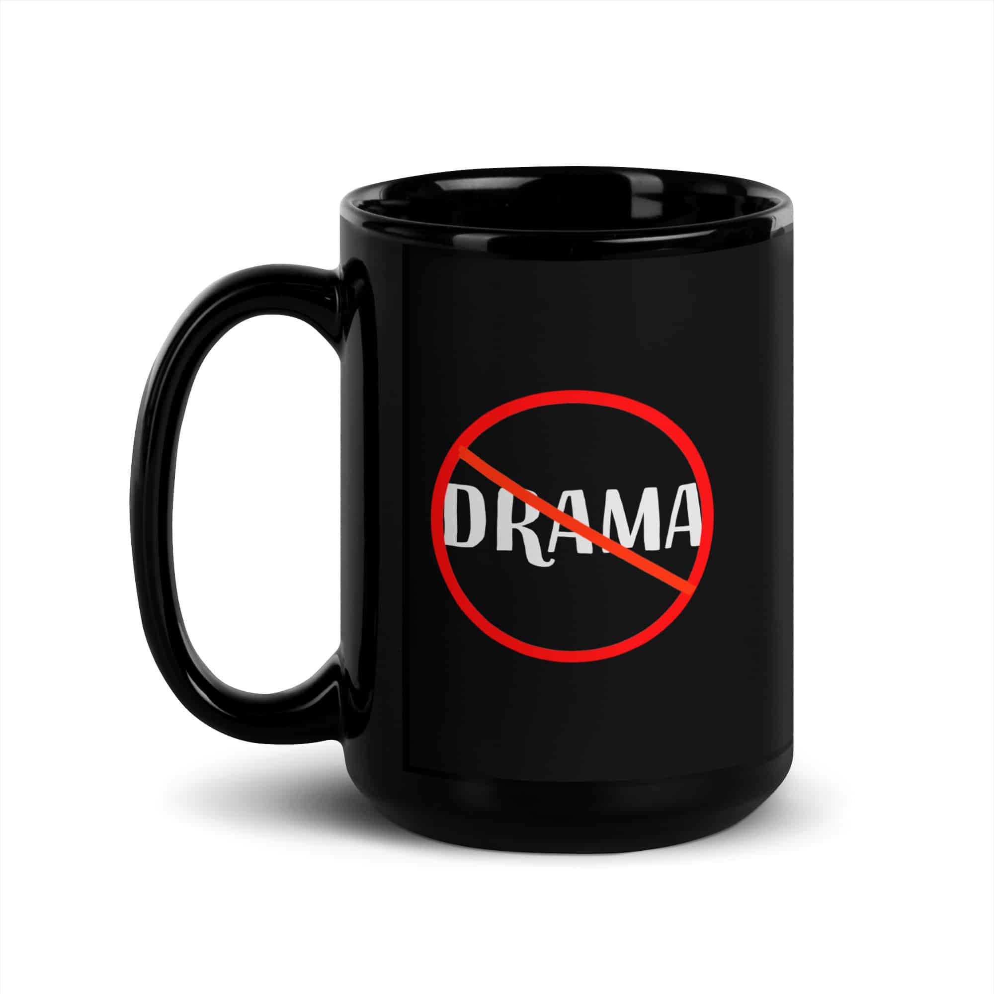 No Drama Black Glossy Mug