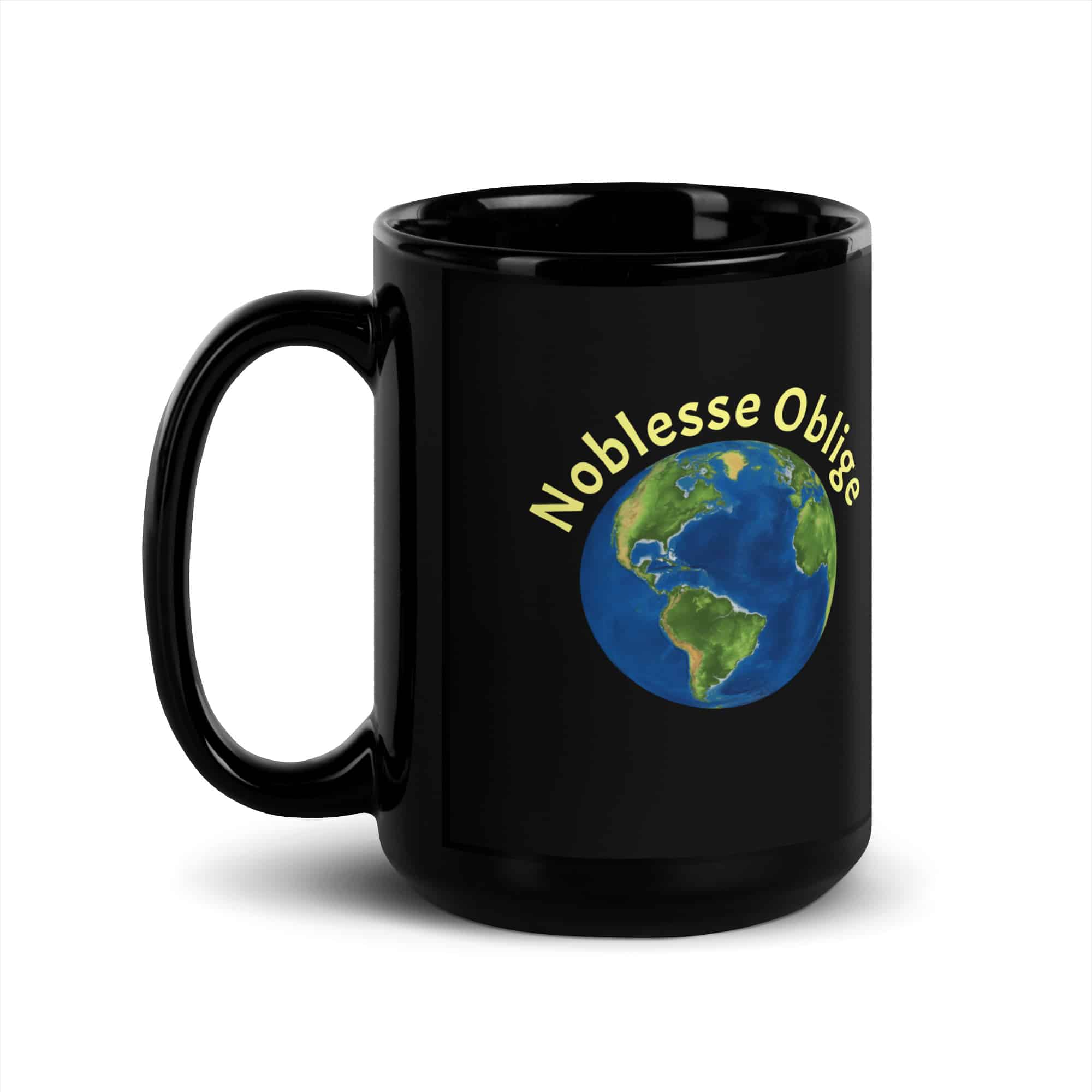 Noblesse Oblige Earth mug-black-15-oz-handle-on-left-69c3185842329