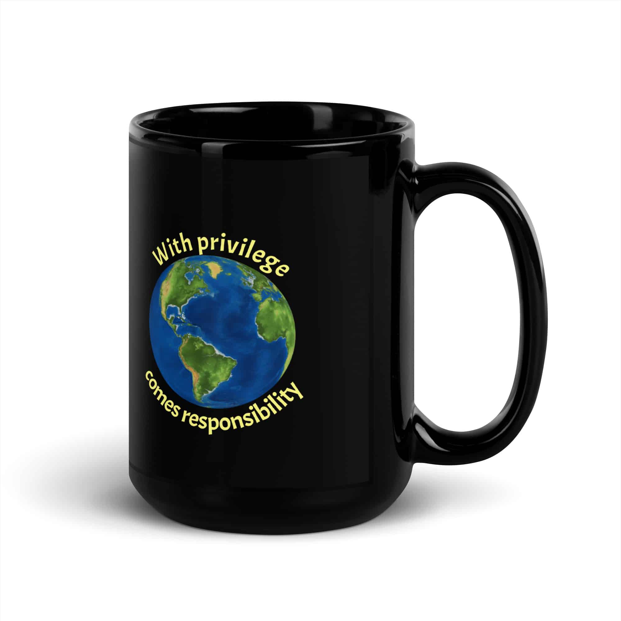 Noblesse Oblige Earth Black Glossy Mug