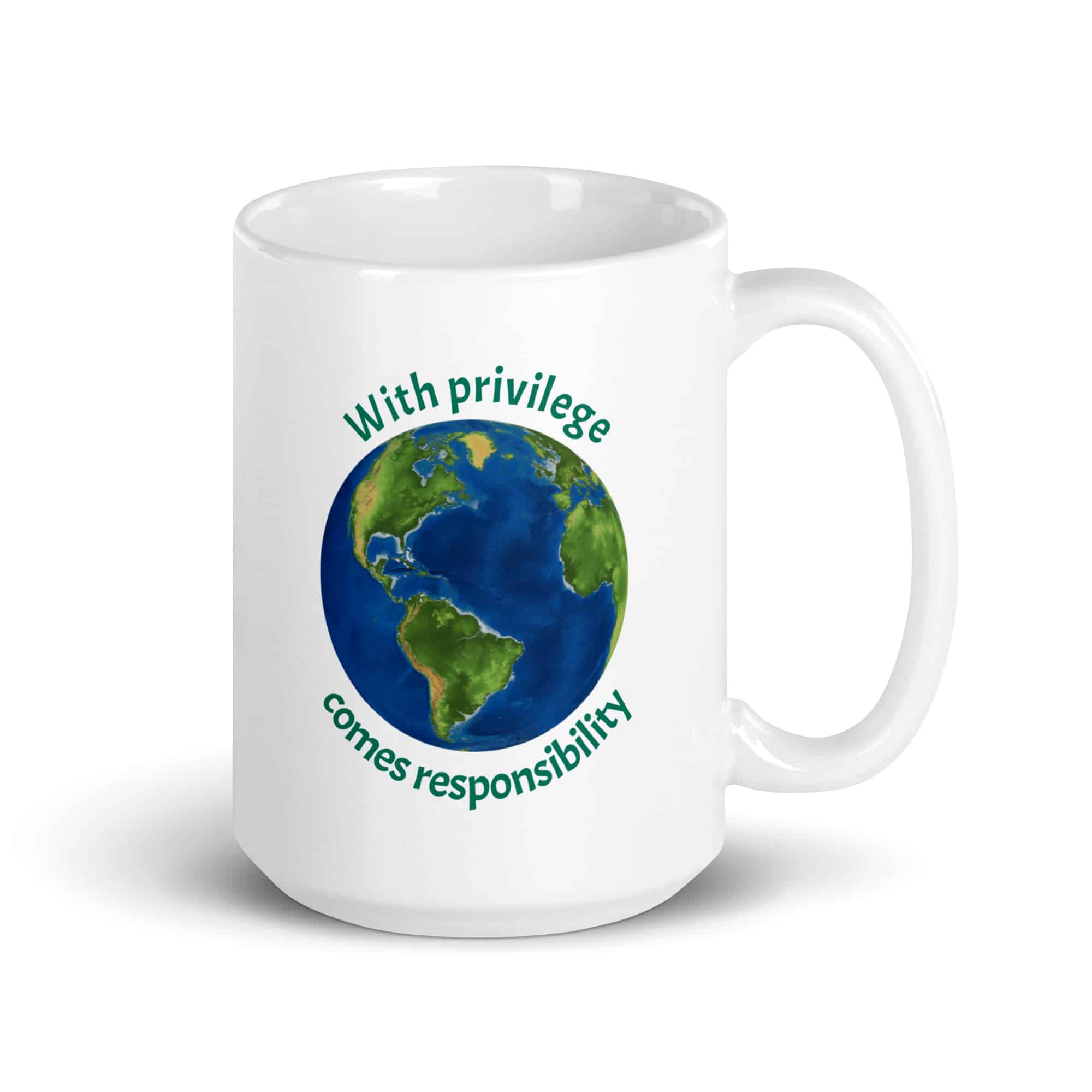 Noblesse Oblige Earth White glossy mug