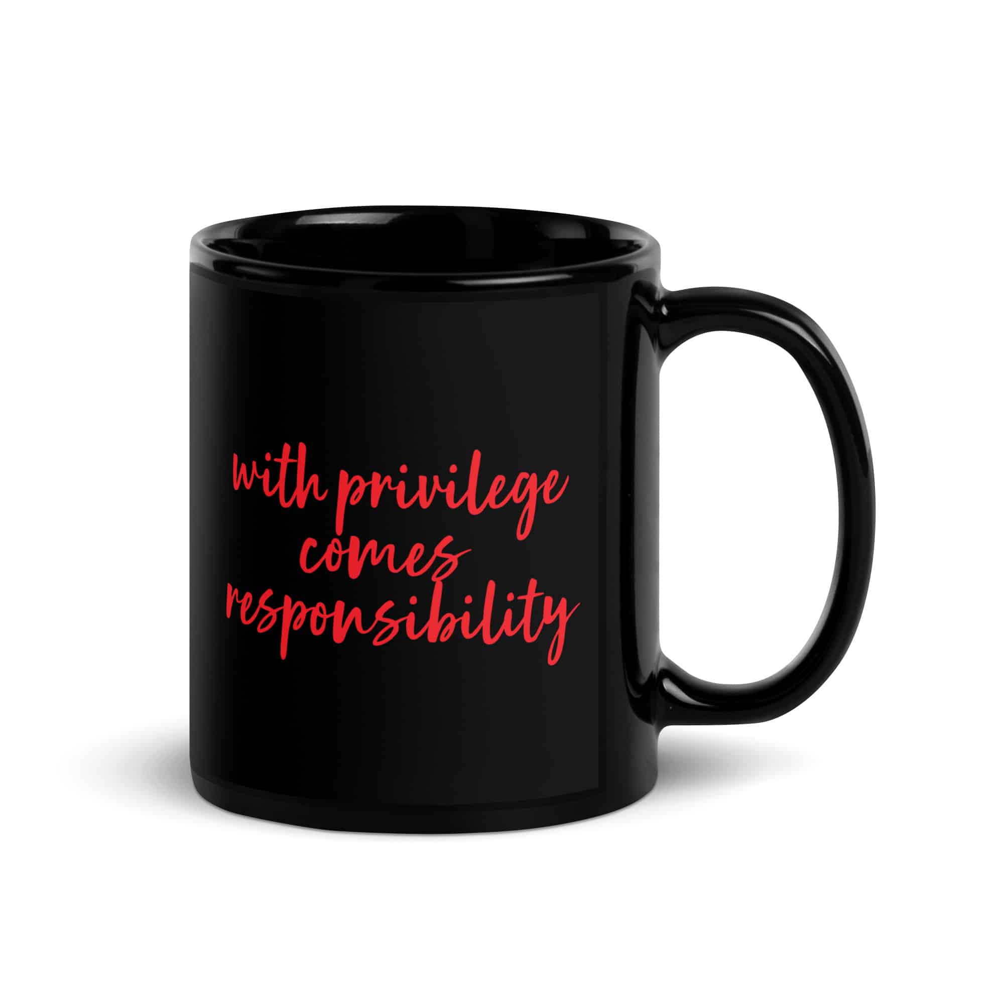 Noblesse Oblige Black Glossy Mug