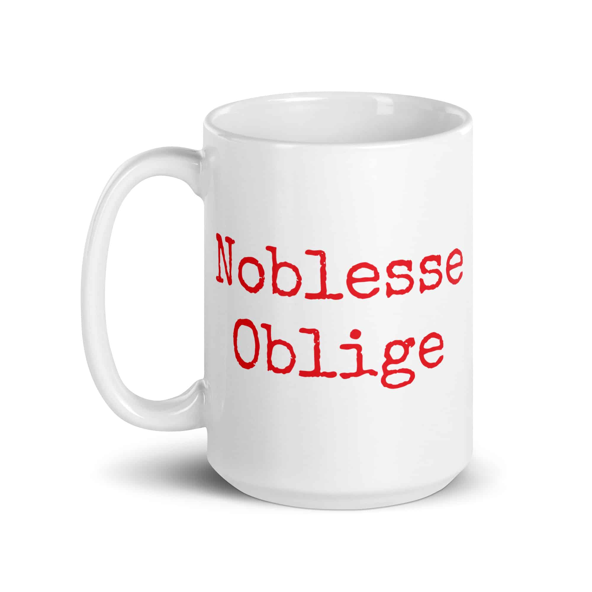 Noblesse Oblige mug-white-15-oz-handle-on-left-69c30b5352638