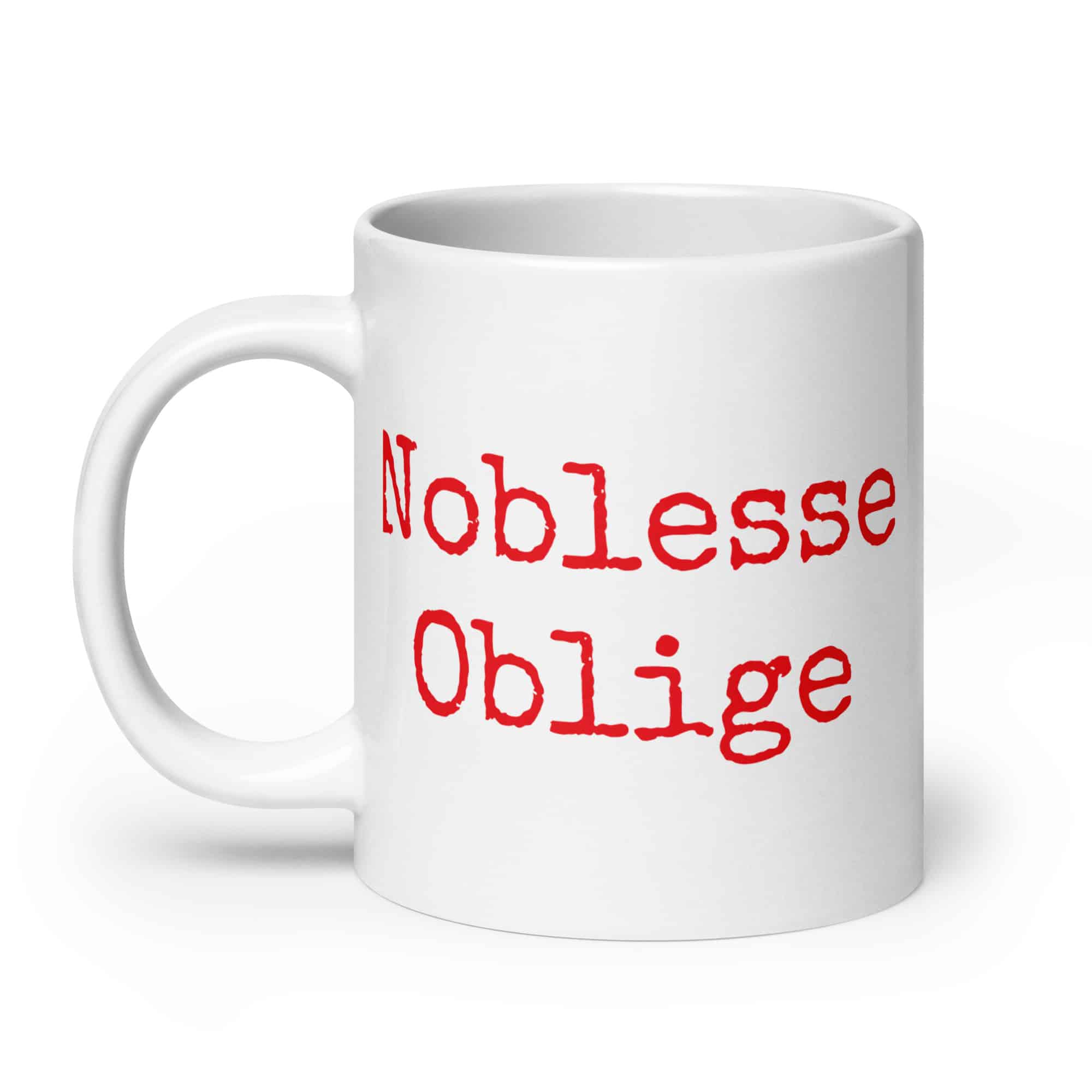 Noblesse Oblige mug-white-20-oz-handle-on-left-69c30b53531ab