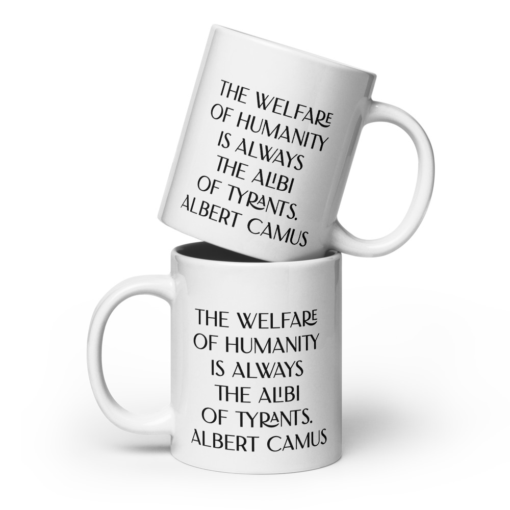 Welfare of Humanity mug-white-20-oz-front-view-6927bc48212cb