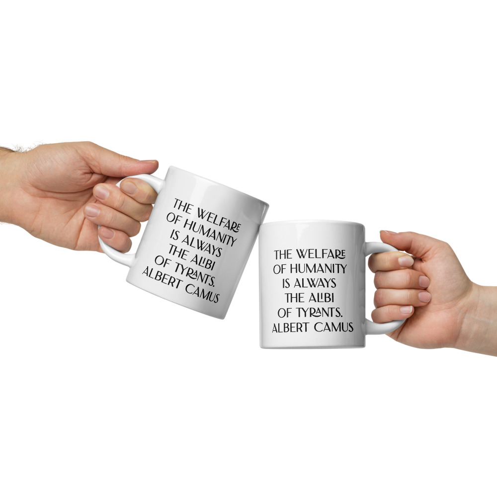 Welfare of Humanity mug-white-20-oz-front-view-6927bc482133e