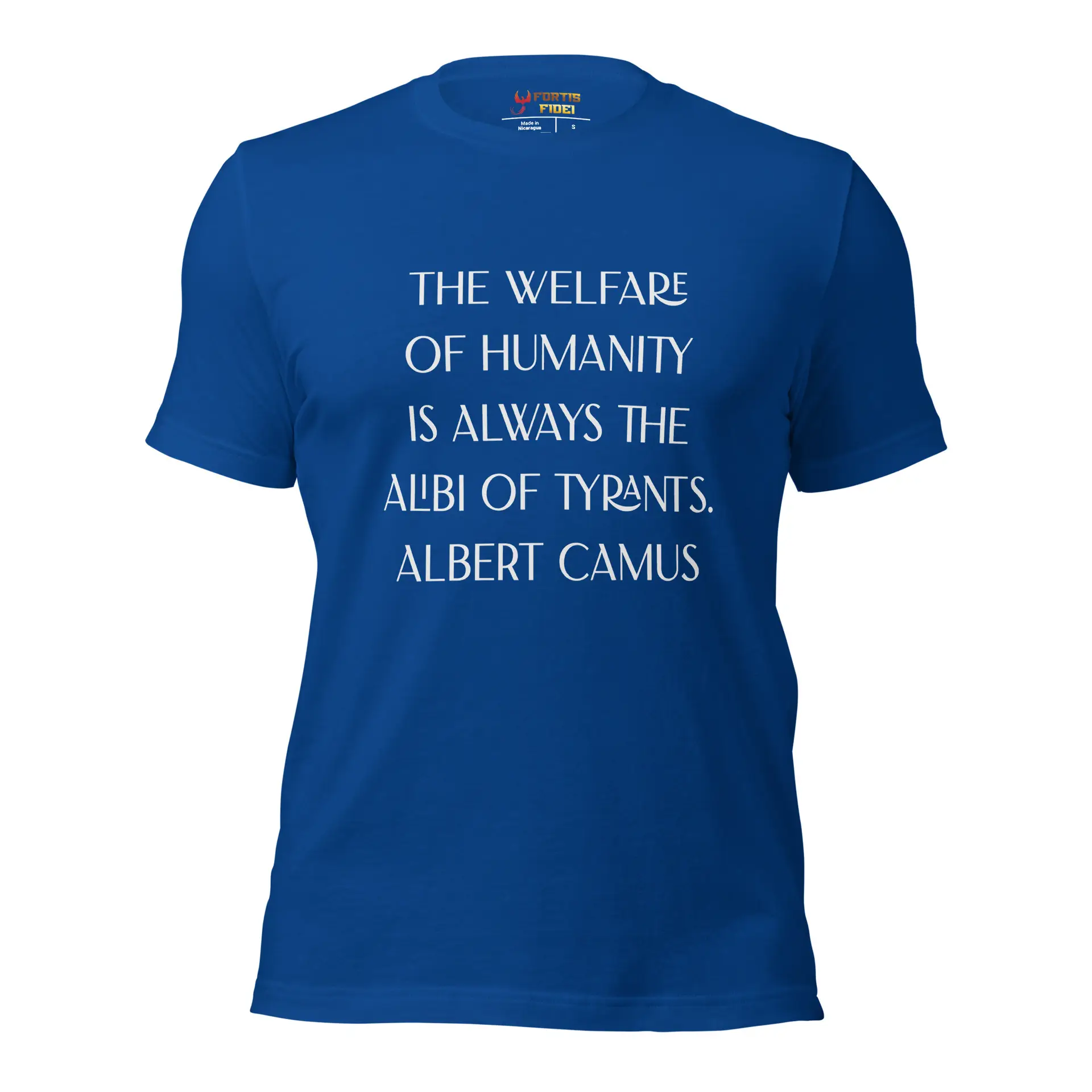 Albert Camus Welfare of Humanity Unisex t-shirt