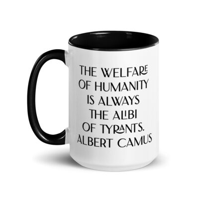 Albert Camus Welfare of Humanity Mug with Color Inside