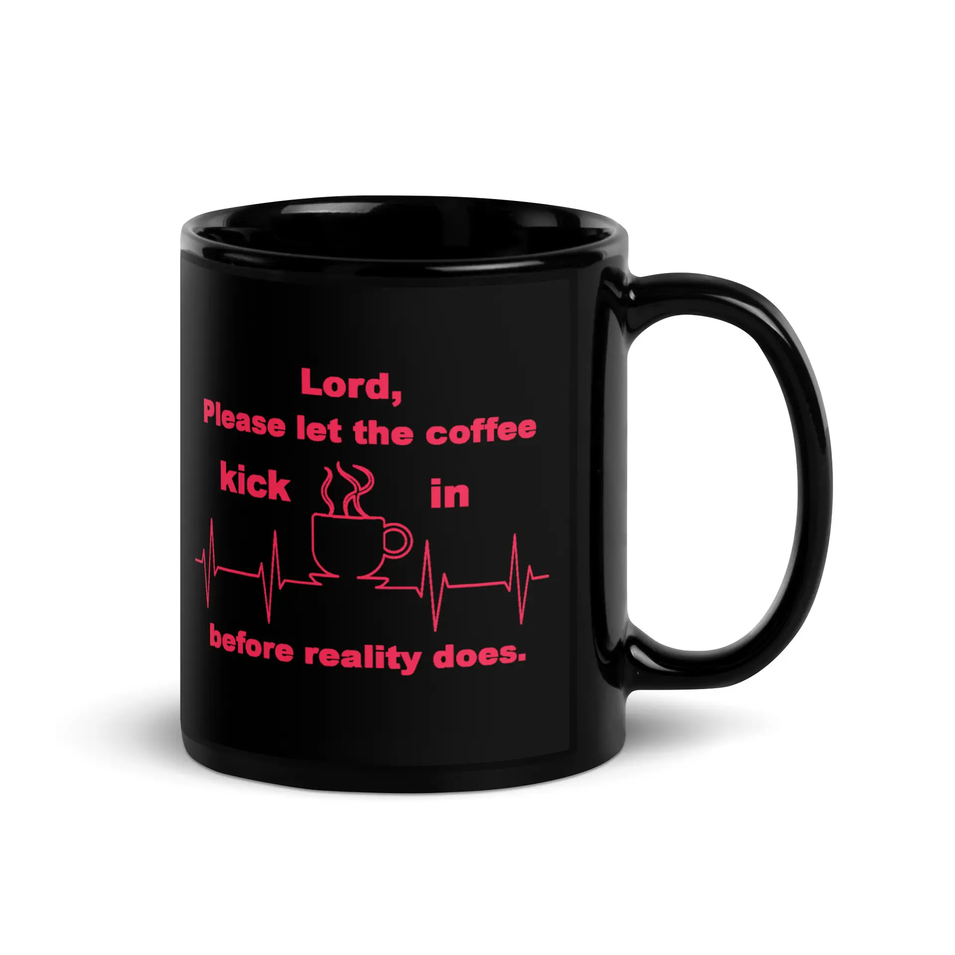 Coffee Lifeline Black Glossy Mug