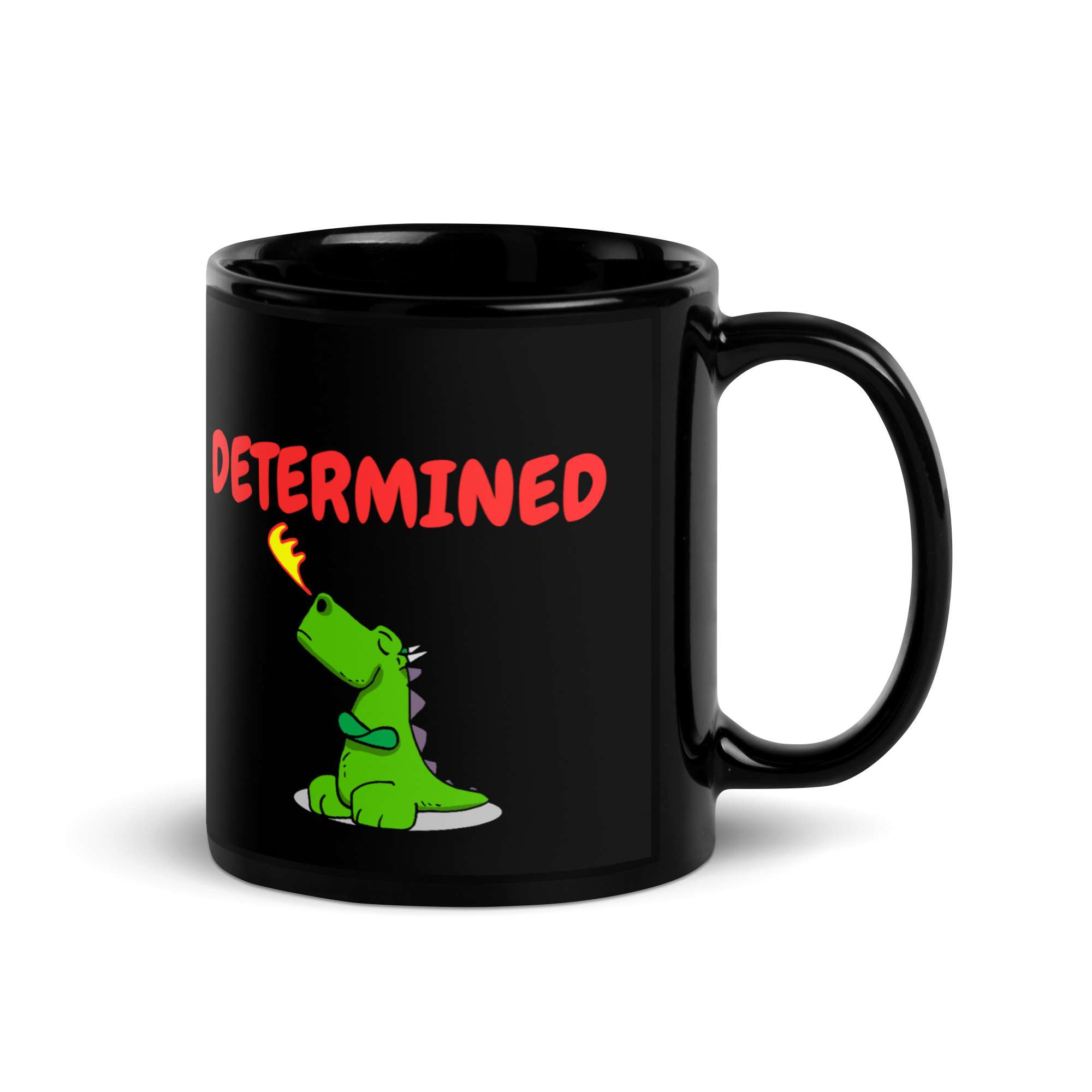 Determined Dragon Black Glossy Mug