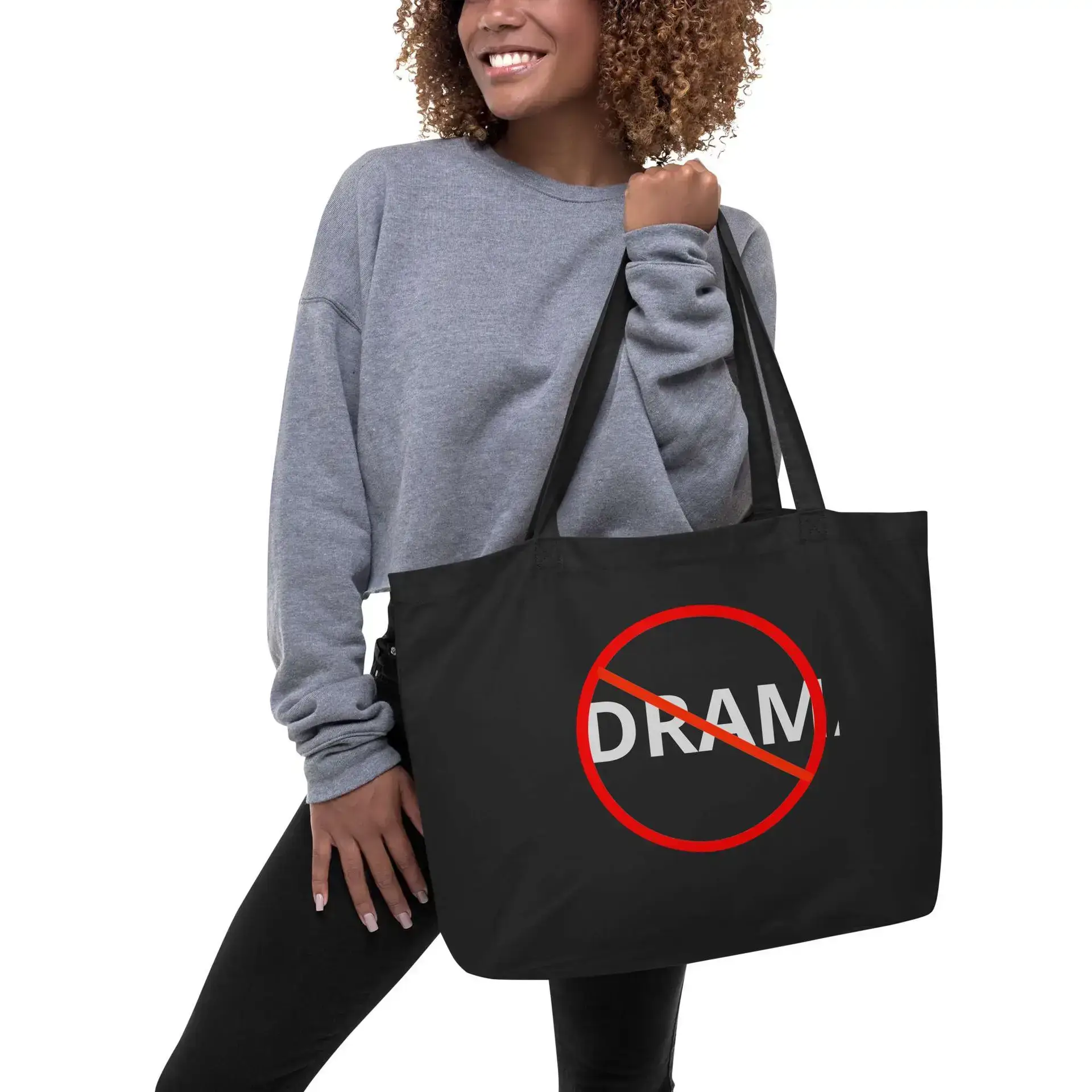 No Drama Large organic tote bag