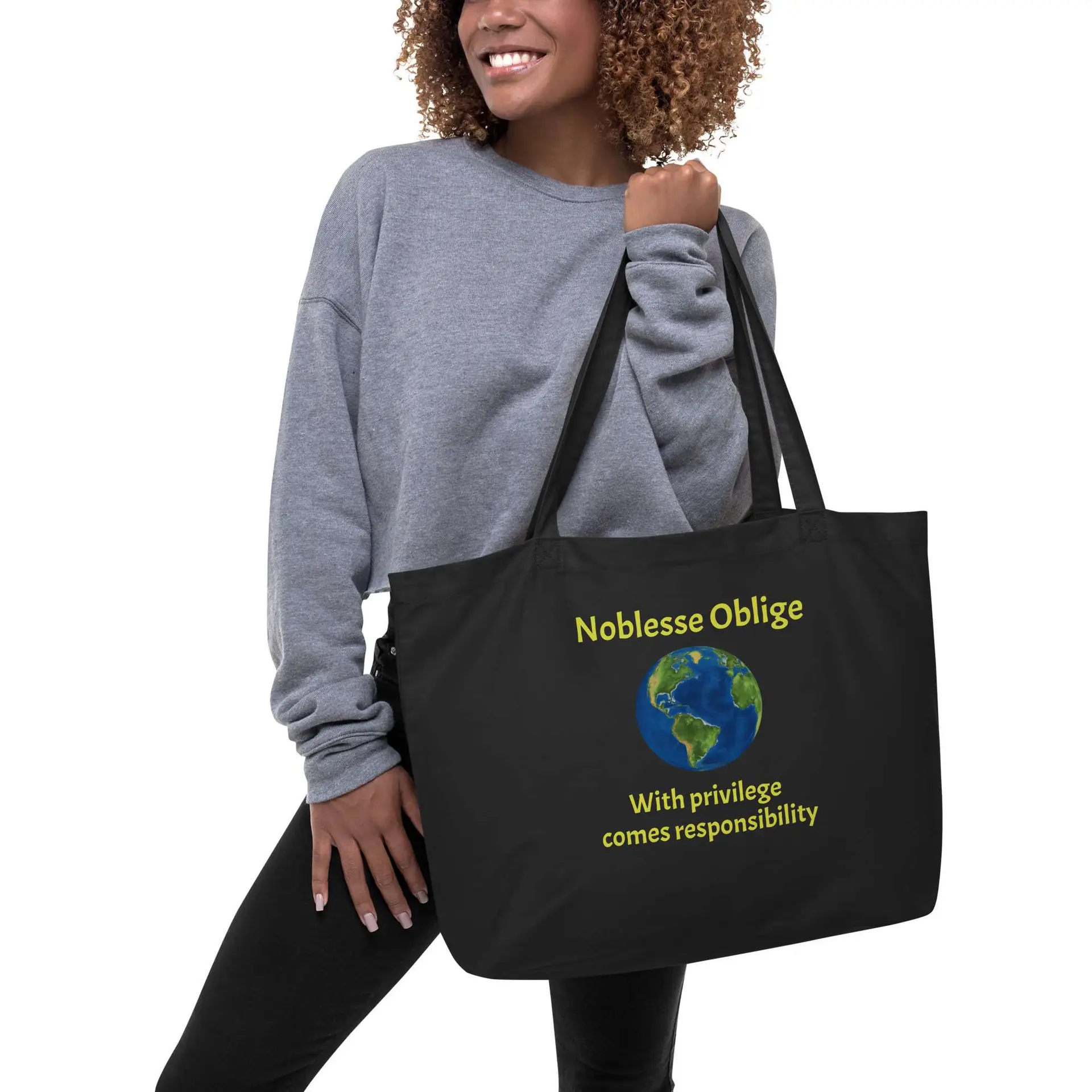 Noblesse Oblige Earth Large organic tote bag