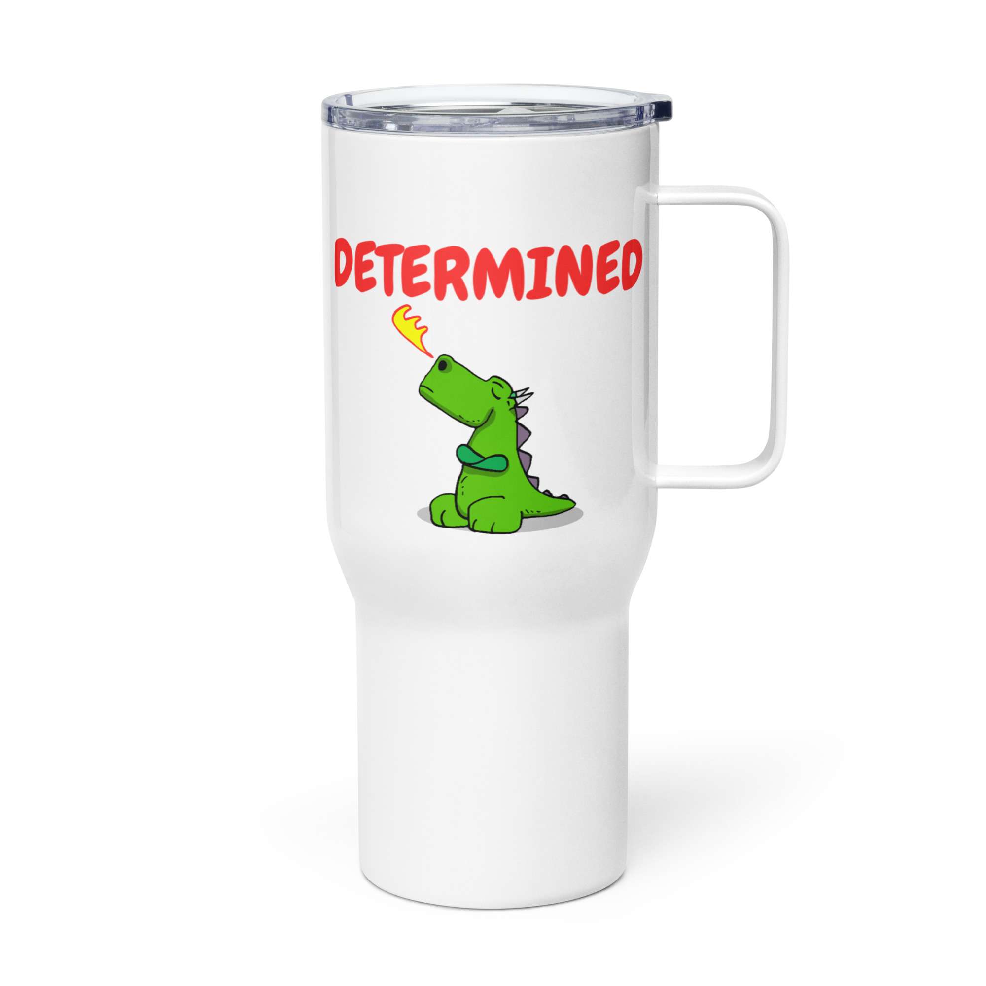 Determined Dragon Travel Mug With A Handle