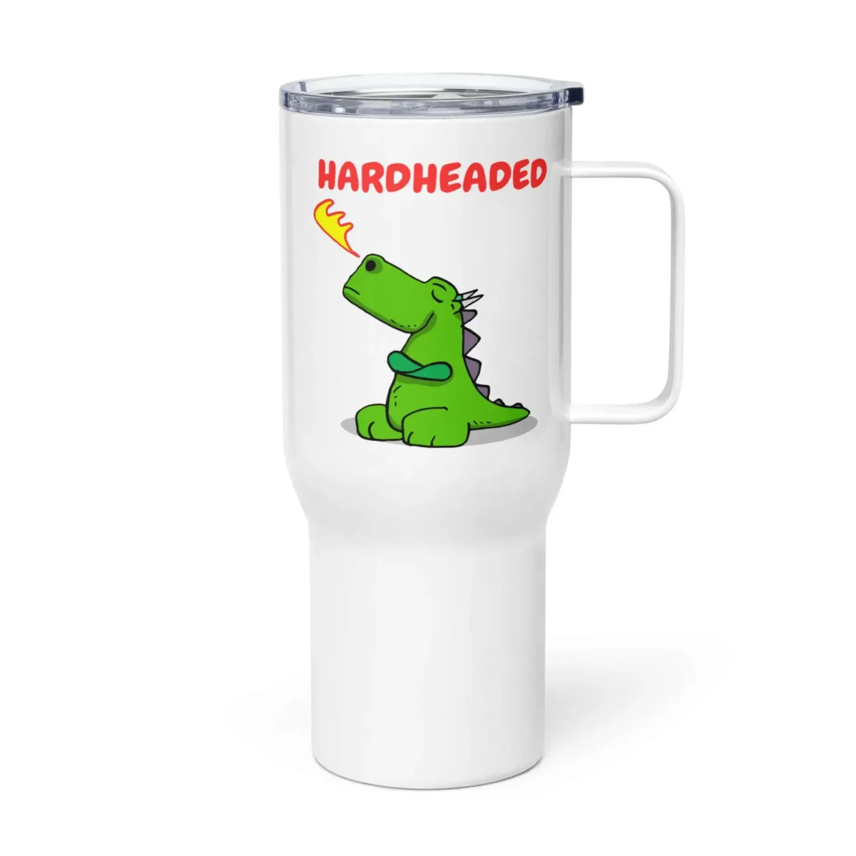 Hardheaded Dragon Travel mug with a handle