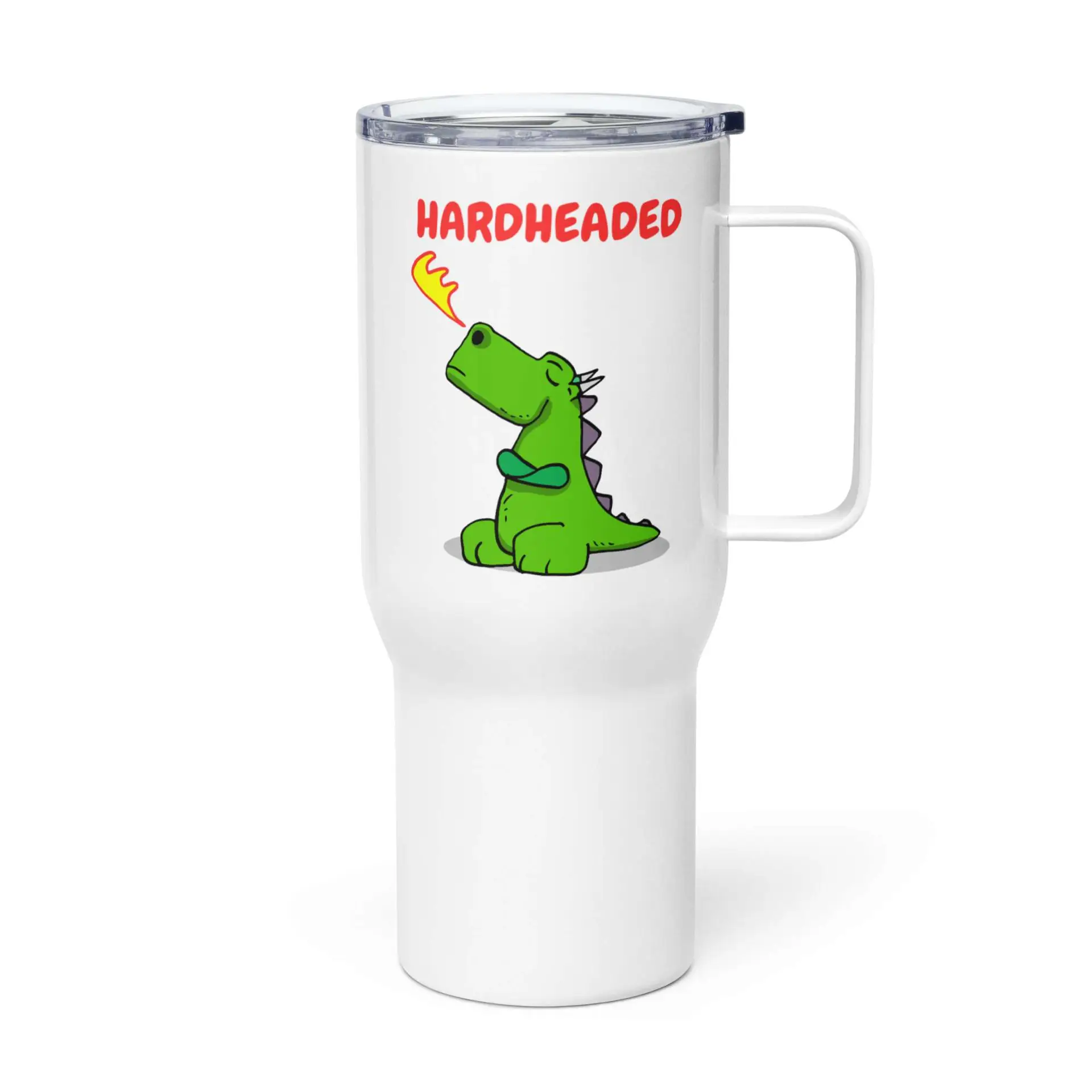 Headstrong Dragon Travel mug with a handle