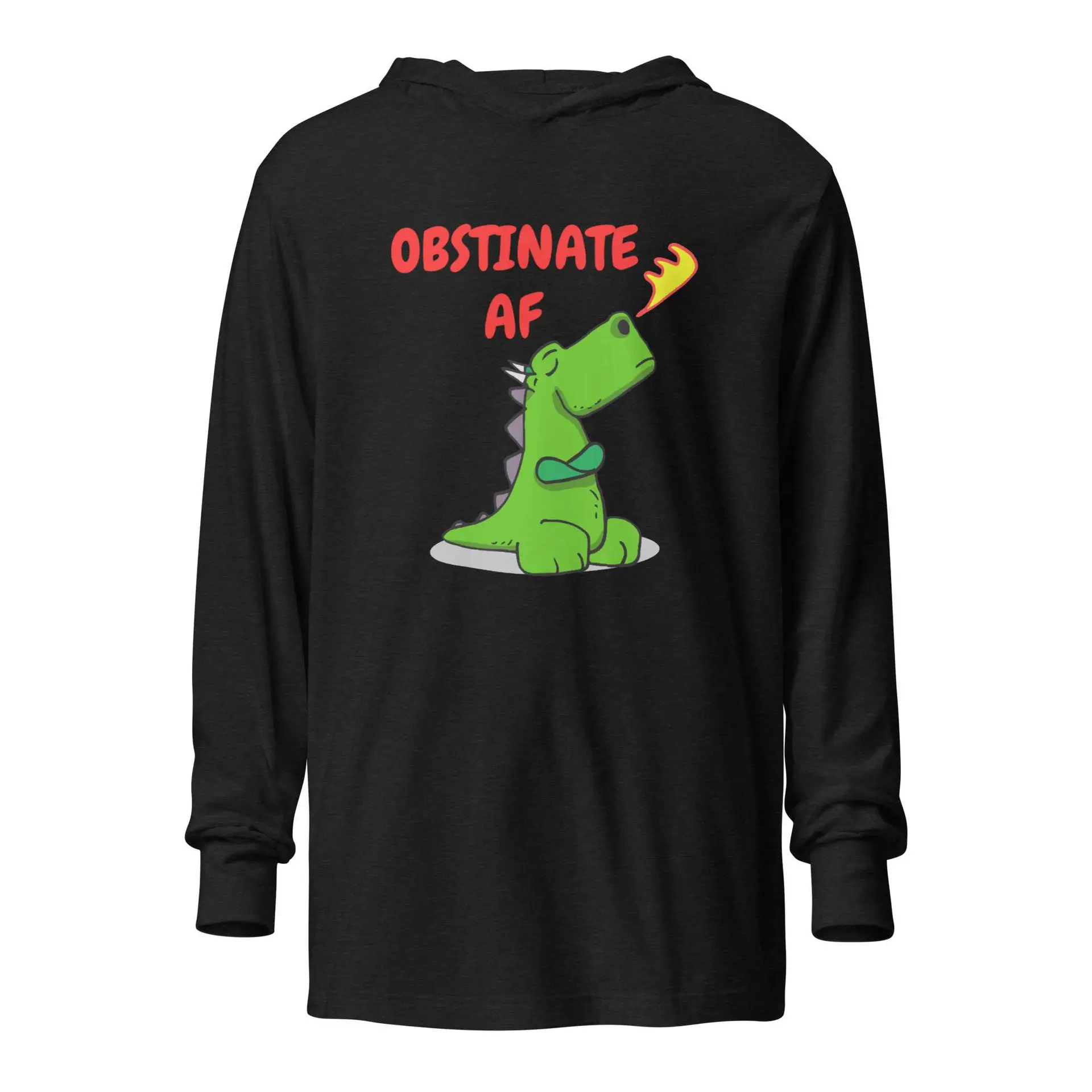 Obstinate AF Dragon Hooded long-sleeve tee