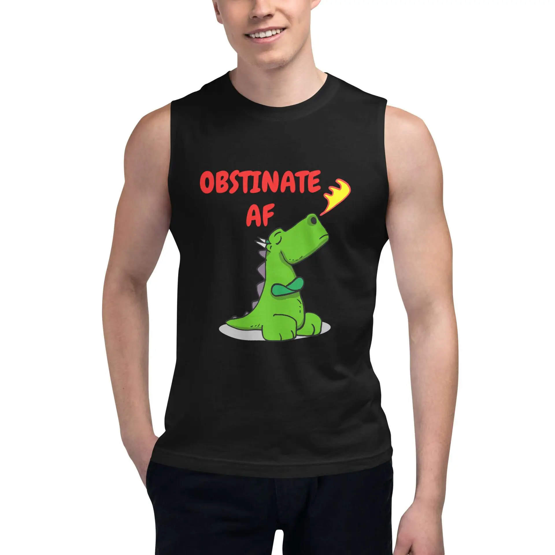 Obstinate AF Dragon Muscle Shirt