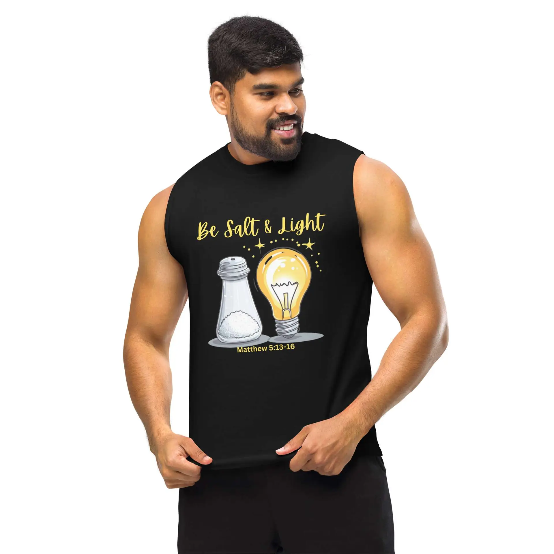 Matthew 5-13-16 Salt & Light Muscle Shirt