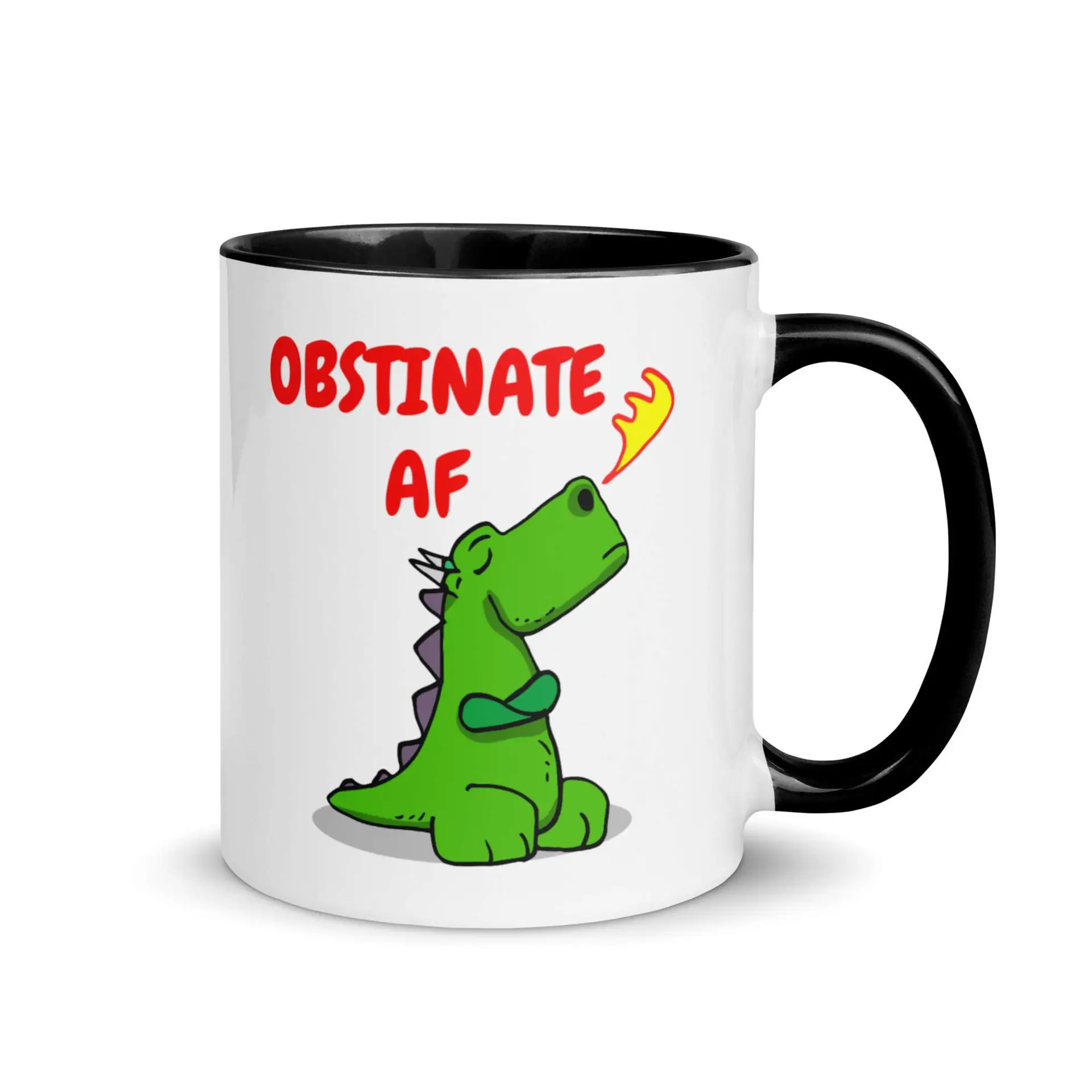 Obstinate AF Dragon Mug with Color Inside