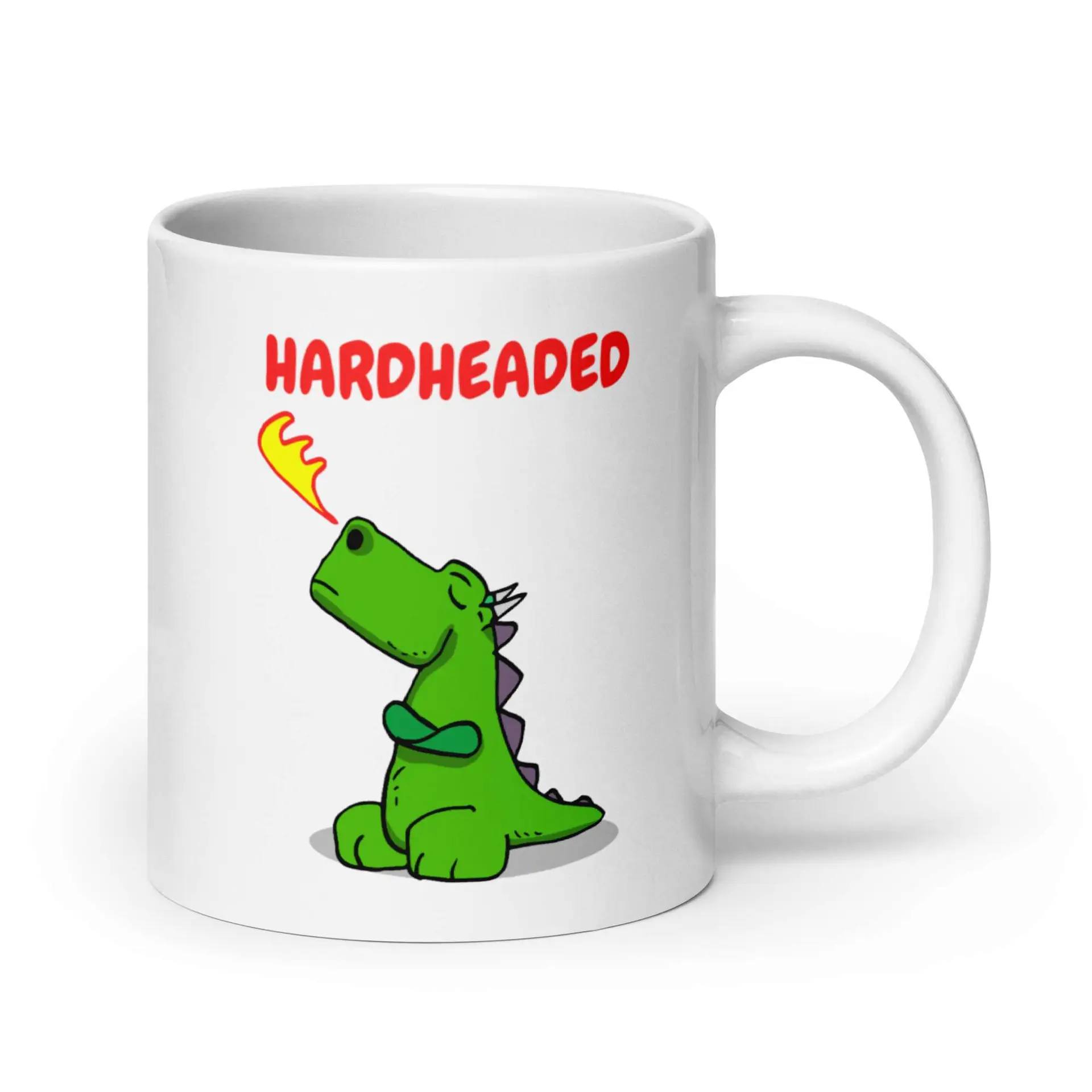 Hardheaded Dragon White glossy mug