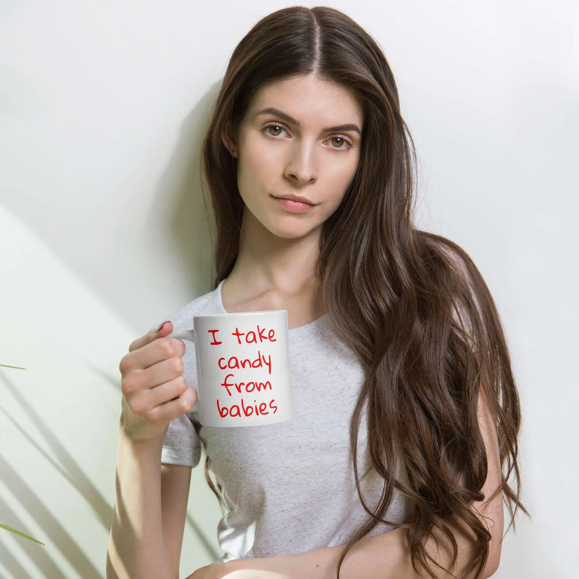 I take candy from babies White glossy mug