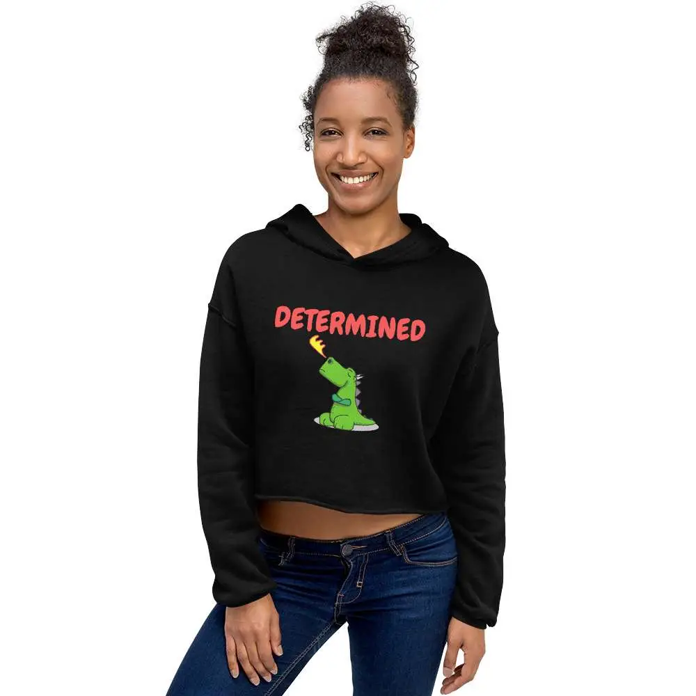 Determined Dragon Crop Hoodie