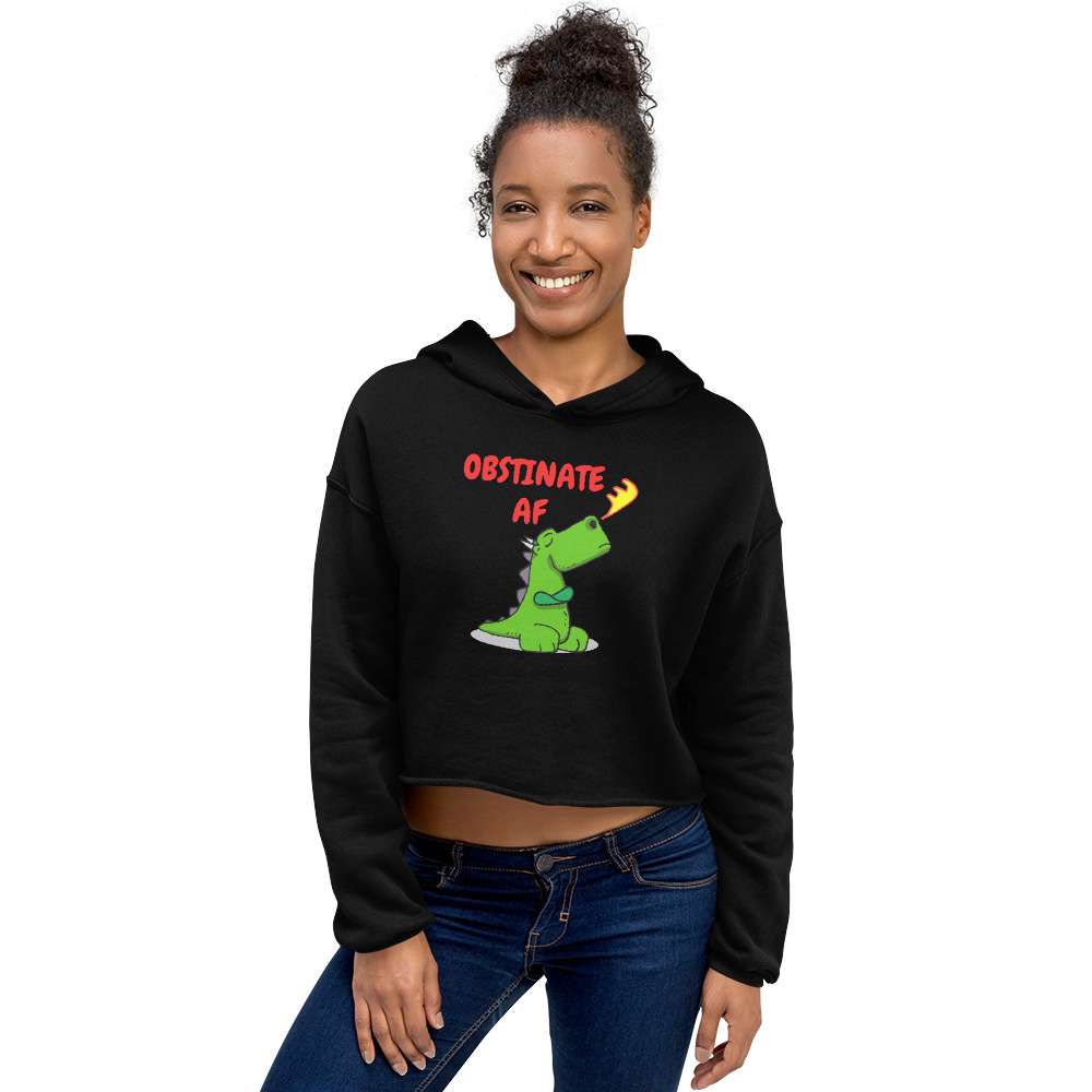 Obstinate AF Dragon Crop Hoodie
