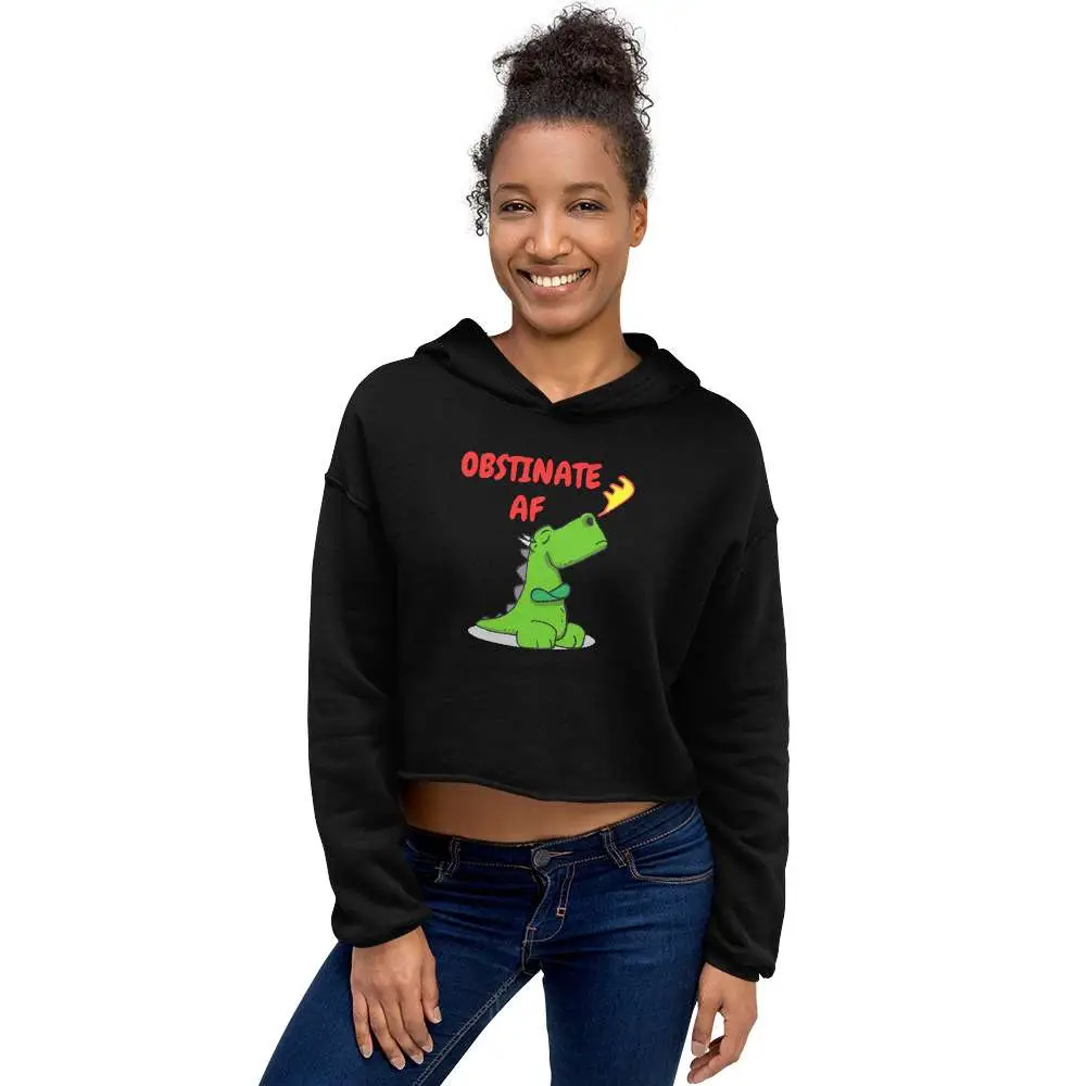 Obstinate AF Dragon Crop Hoodie