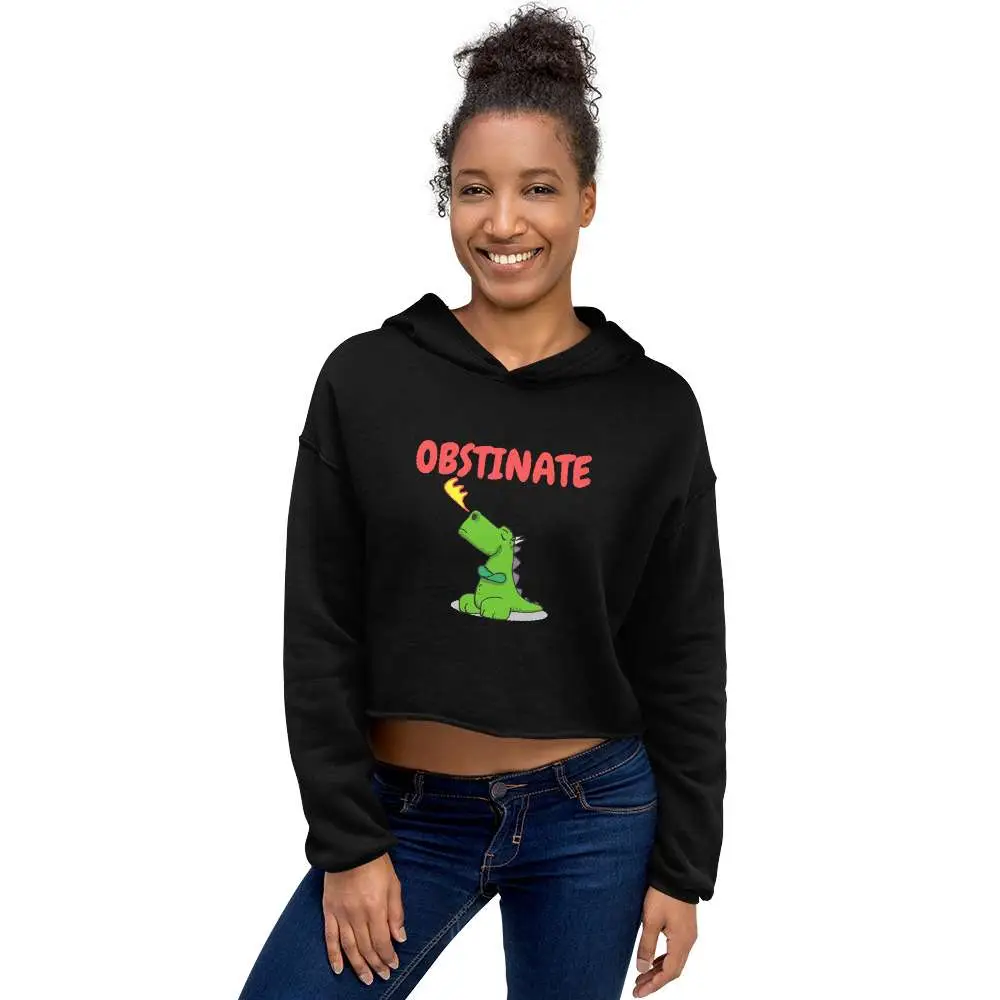 Obstinate Dragon Crop Hoodie