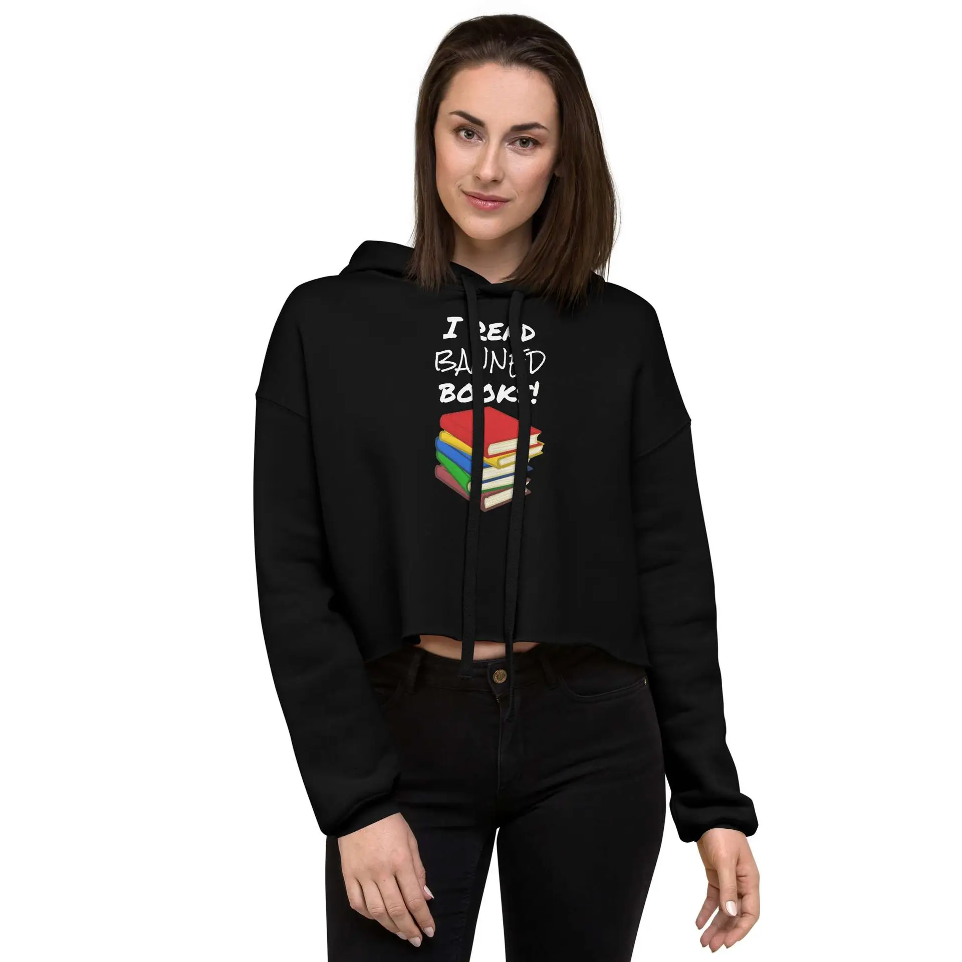 I read banned books Crop Hoodie