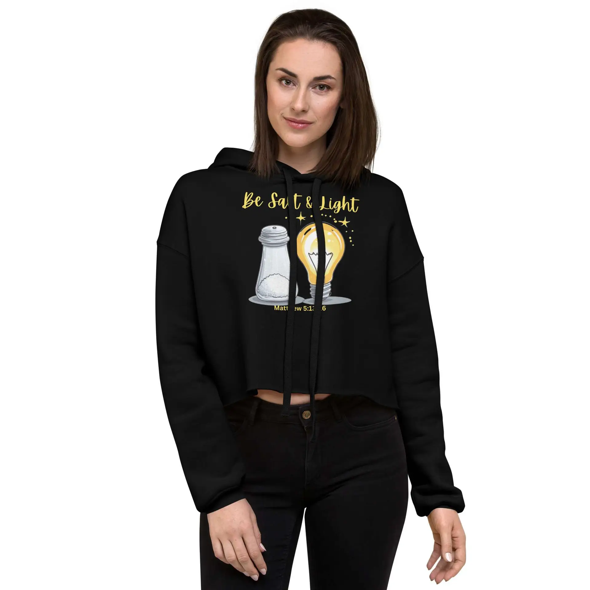 Matthew 5-13-16 Salt & Light Crop Hoodie
