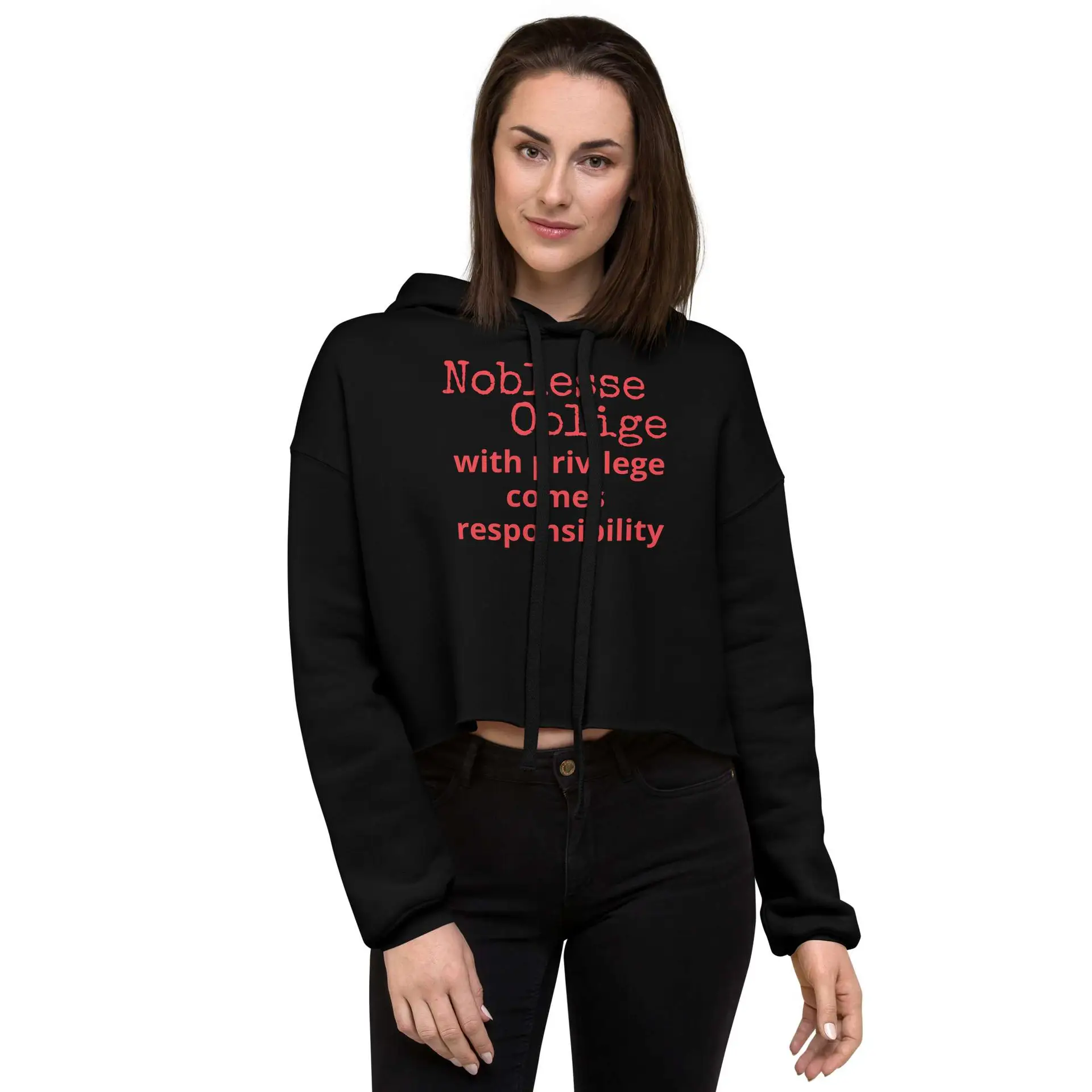 Noblesse Oblige Crop Hoodie