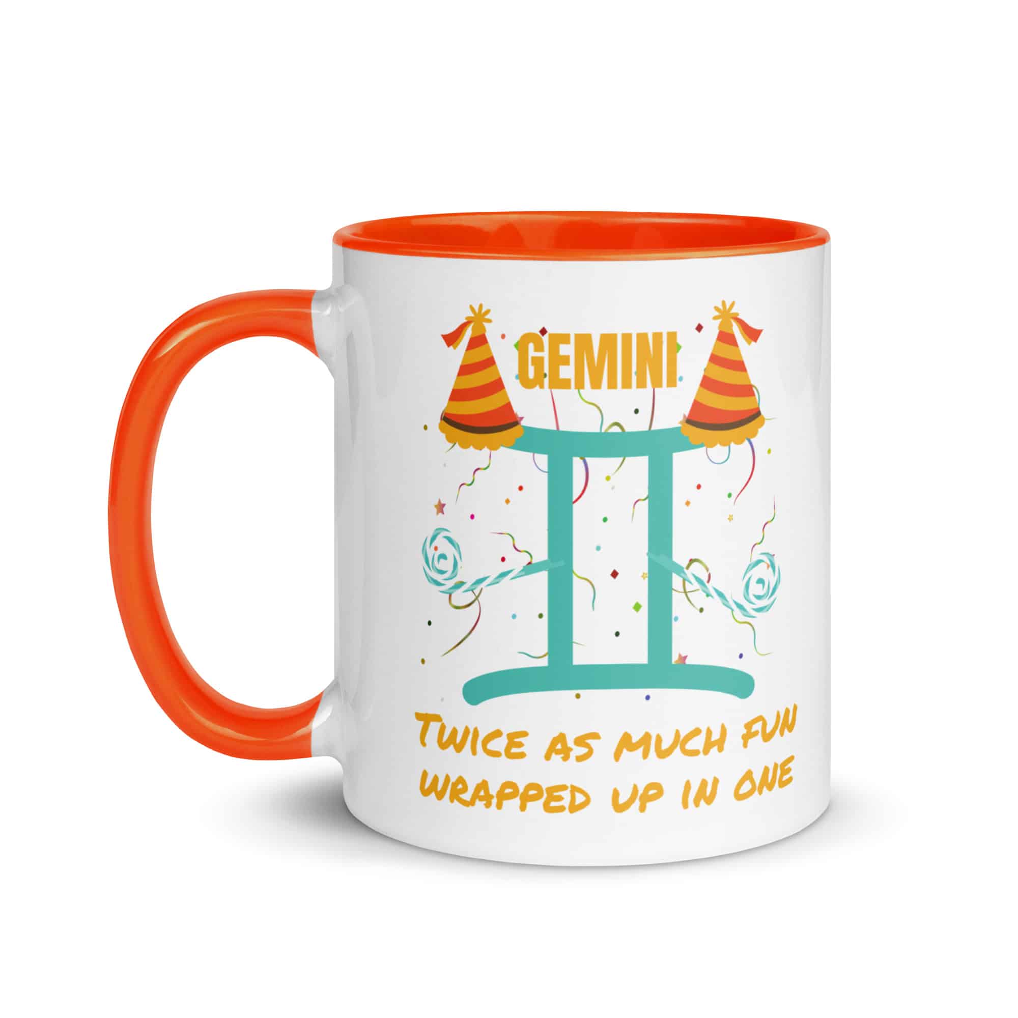 Gemini Twice as Much Fun Wrapped Up in One, Mug with Color Inside